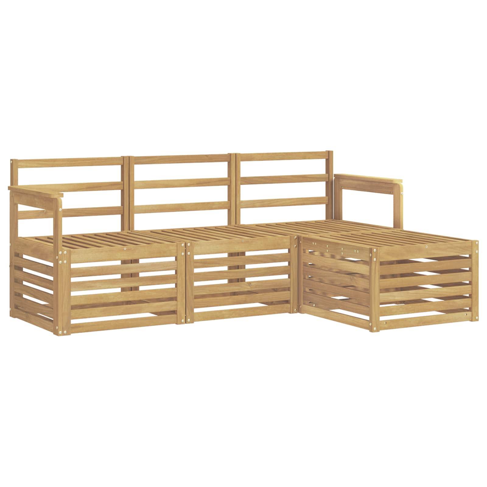 vidaXL Outdoor-Sofagarnitur 4 pcs Weiß 189,5 x 122,5 x 73 cm