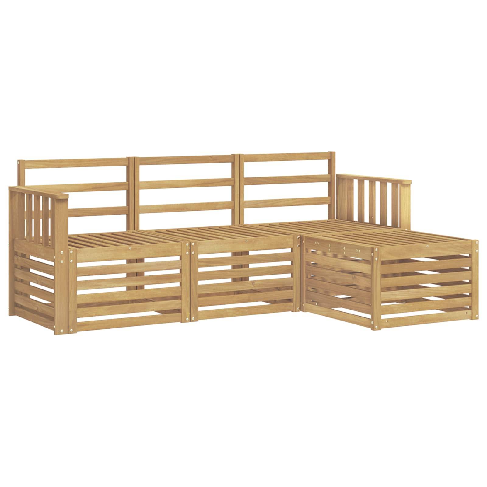 vidaXL Outdoor-Sofagarnitur 4 pcs Weiß 189,5 x 122,5 x 73 cm