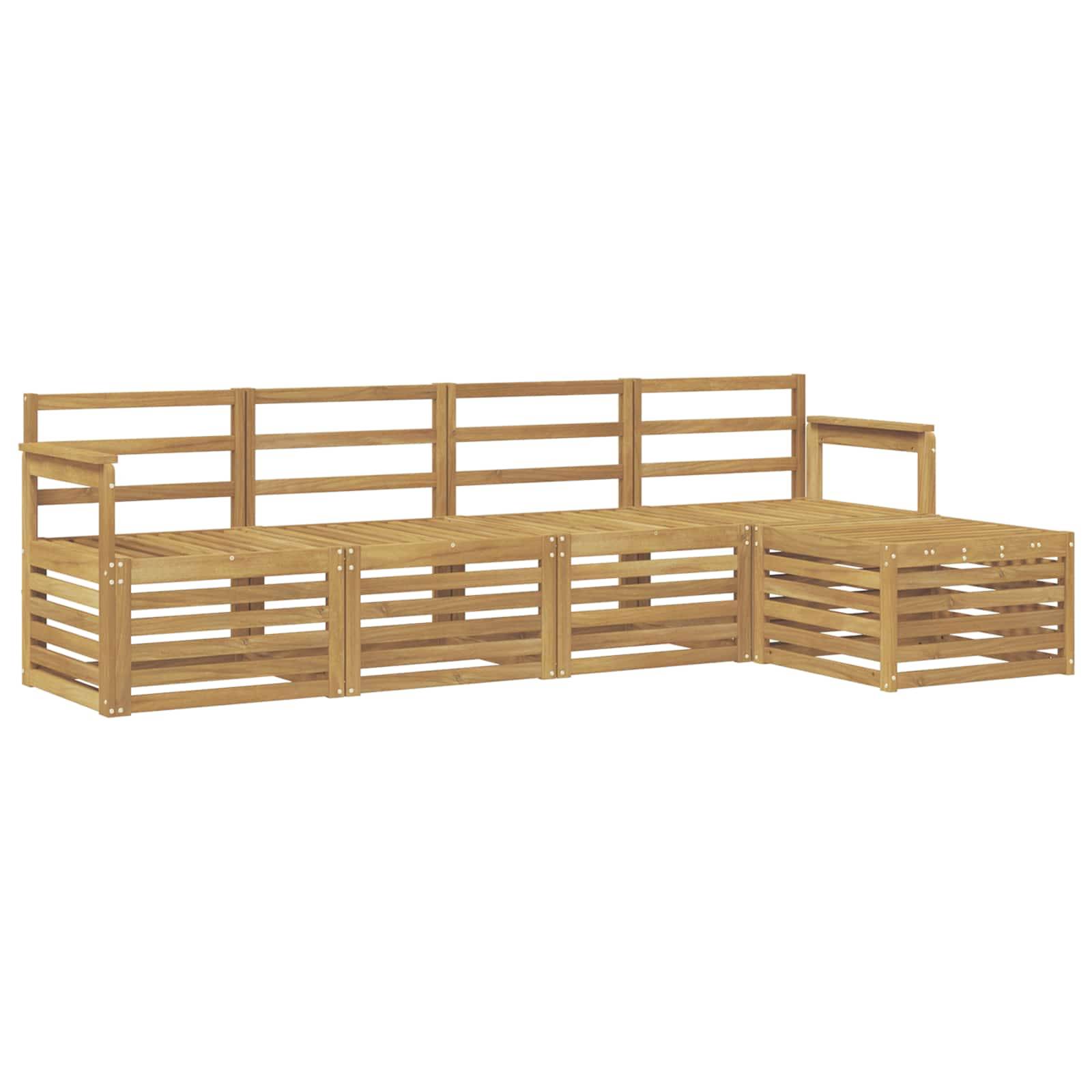 vidaXL Outdoor-Sofagarnitur 5 pcs Weiß 249 x 122,5 x 73 cm