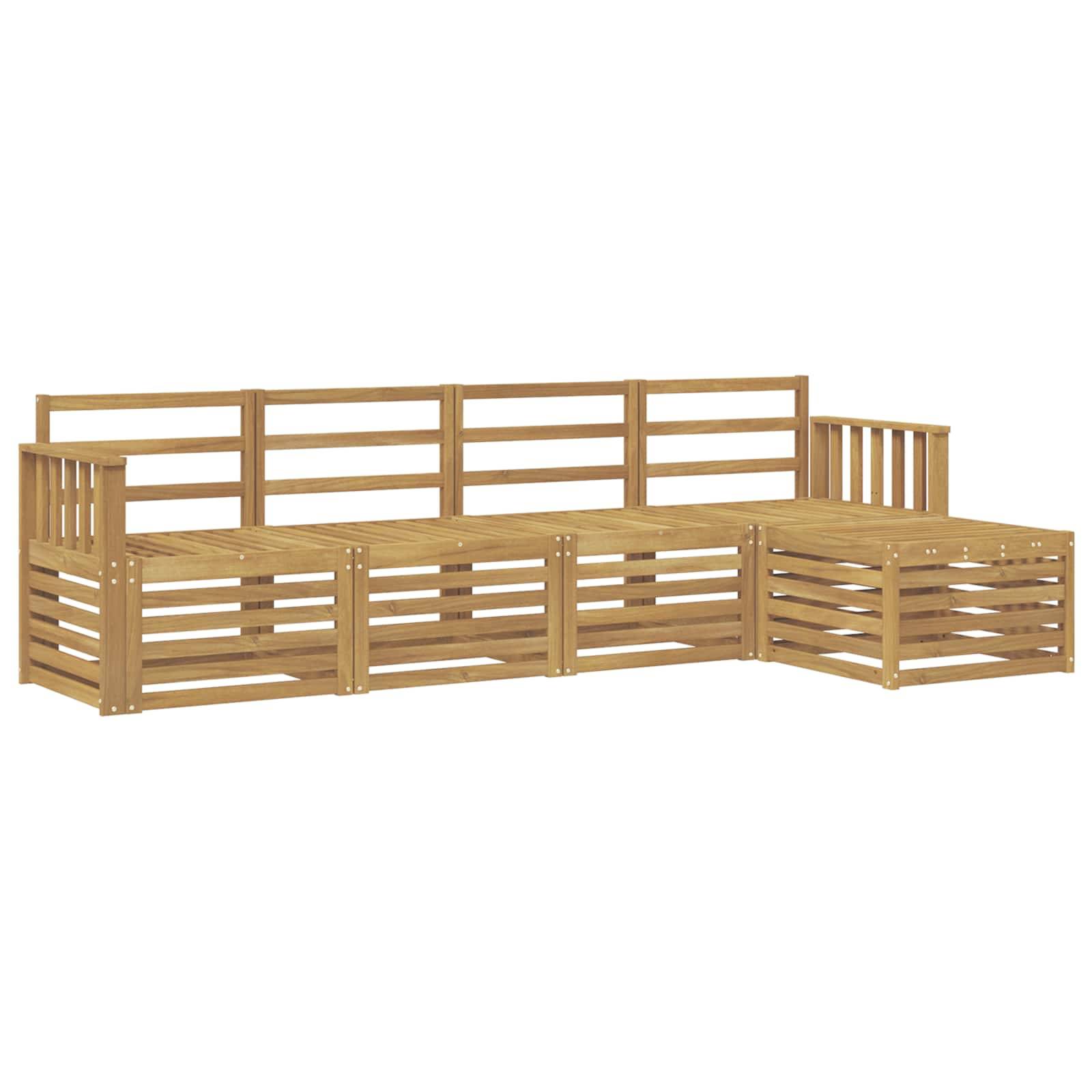 vidaXL Outdoor-Sofagarnitur 5 pcs Weiß 249 x 122,5 x 73 cm