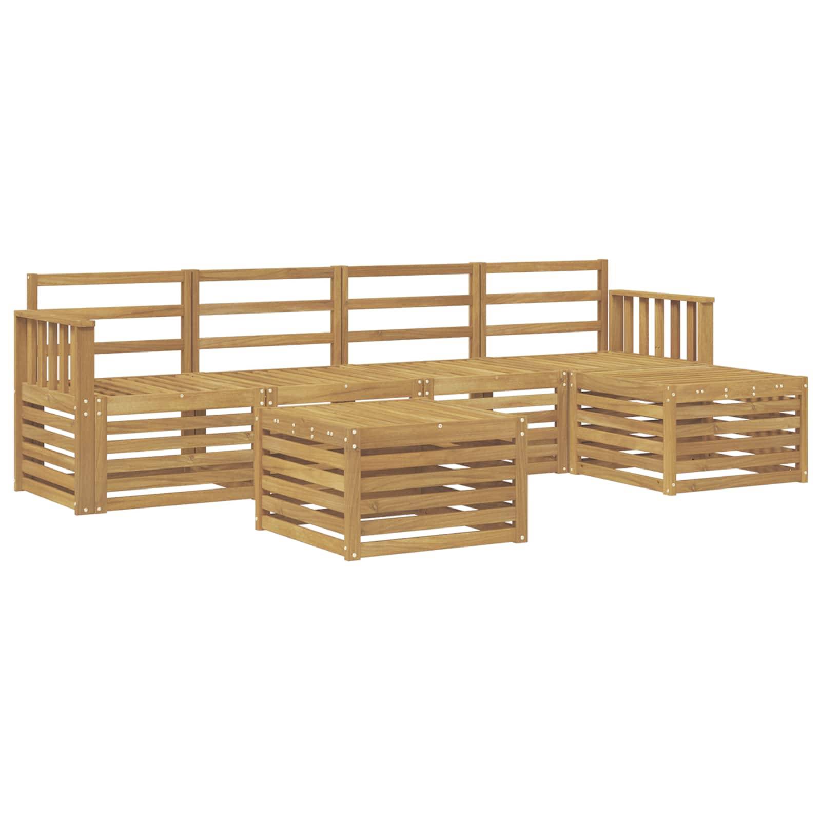 vidaXL Outdoor-Sofagarnitur 6 pcs Weiß 59 x 59 x 37 cm