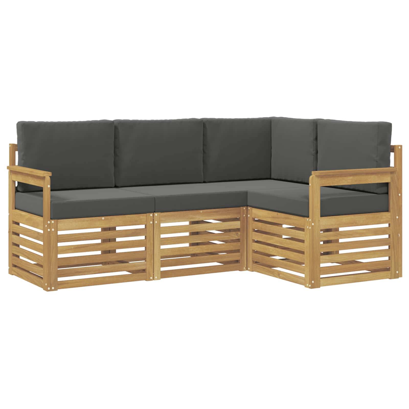 vidaXL Outdoor-Sofagarnitur 4 pcs Weiß und Anthrazit