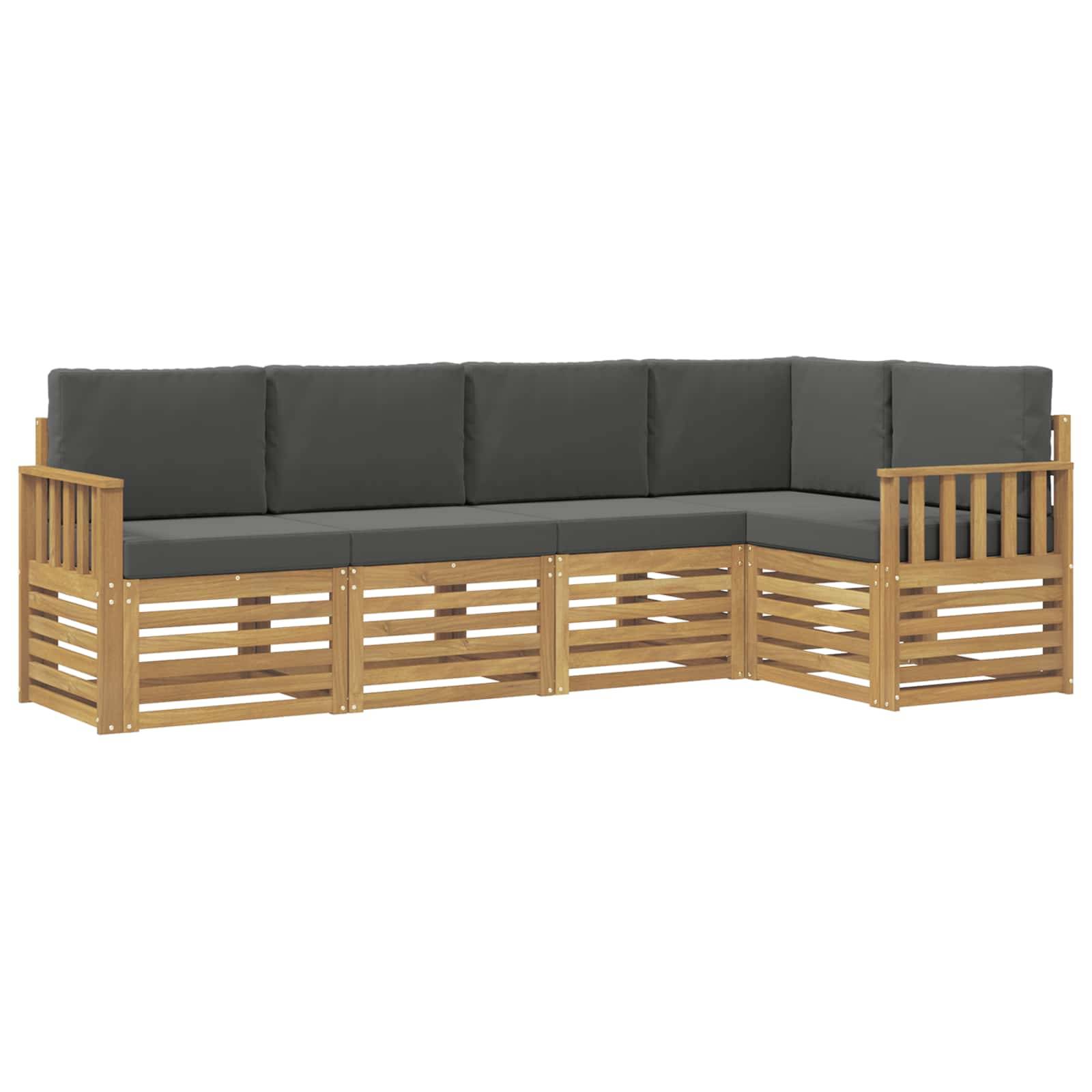 vidaXL Outdoor-Sofagarnitur 5 pcs Weiß und Anthrazit