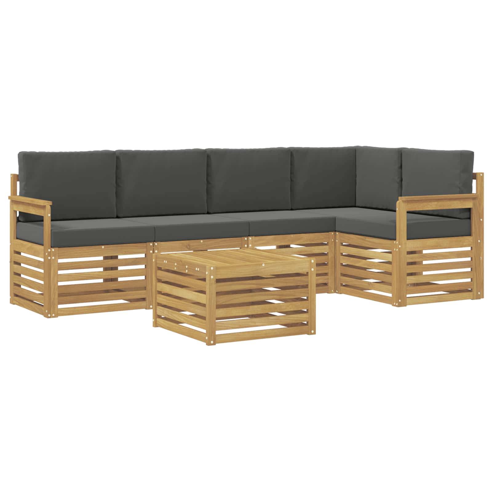 vidaXL Outdoor-Sofagarnitur 6 pcs Weiß und Anthrazit 59 x 59 x 37 cm