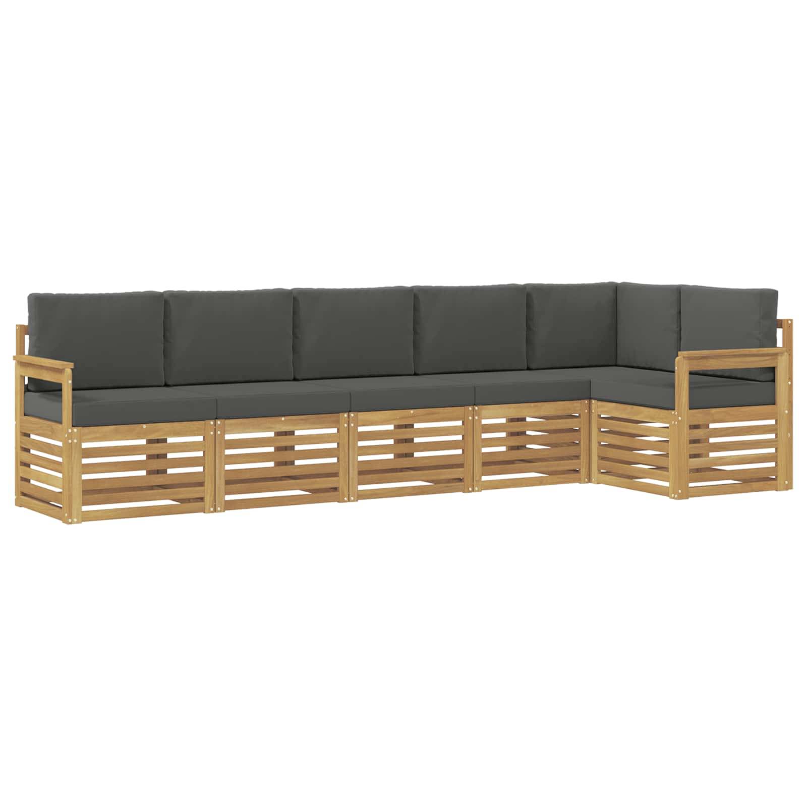 vidaXL Outdoor-Sofagarnitur 6 pcs Weiß und Anthrazit