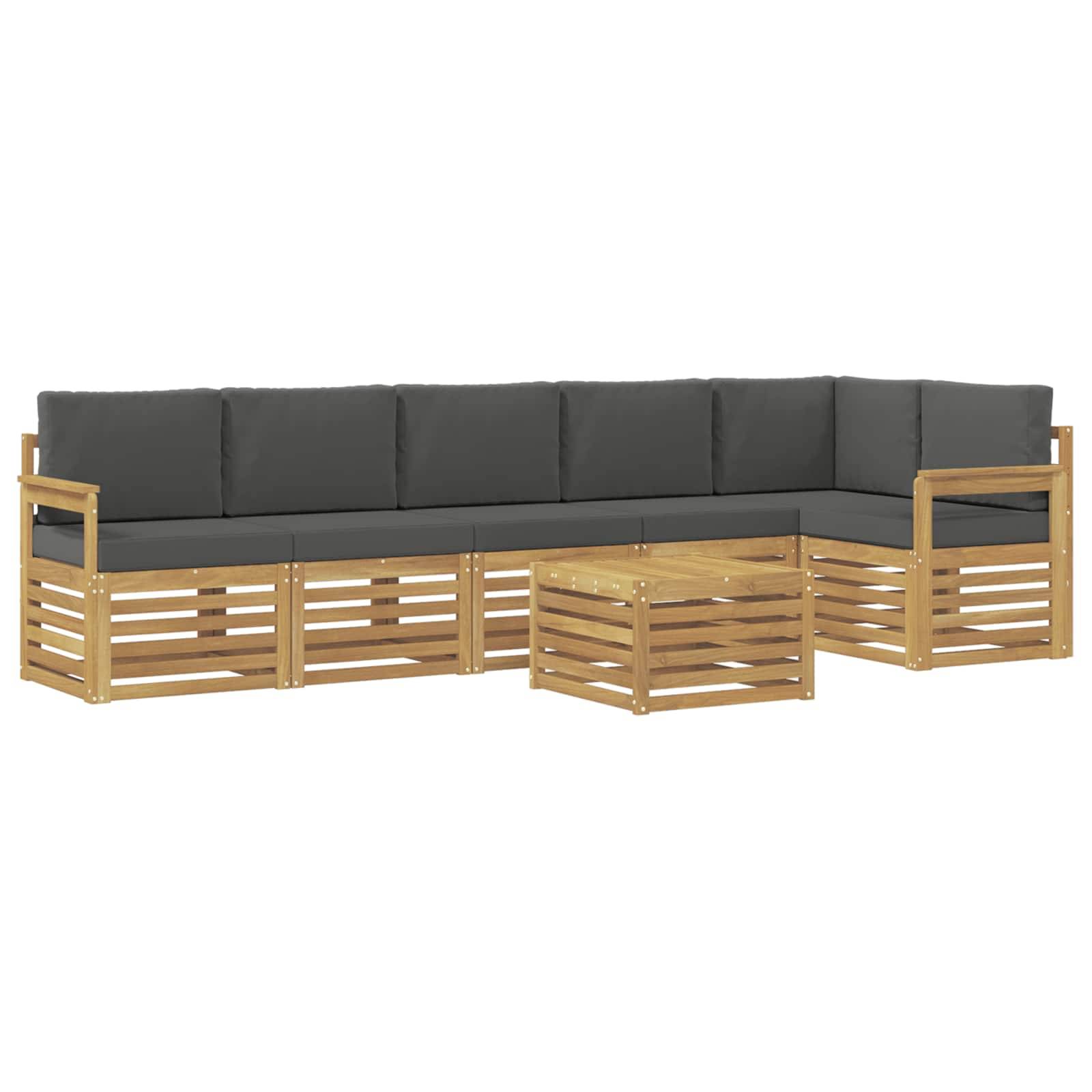 vidaXL Outdoor-Sofagarnitur 7 pcs Weiß und Anthrazit 59 x 59 x 37 cm