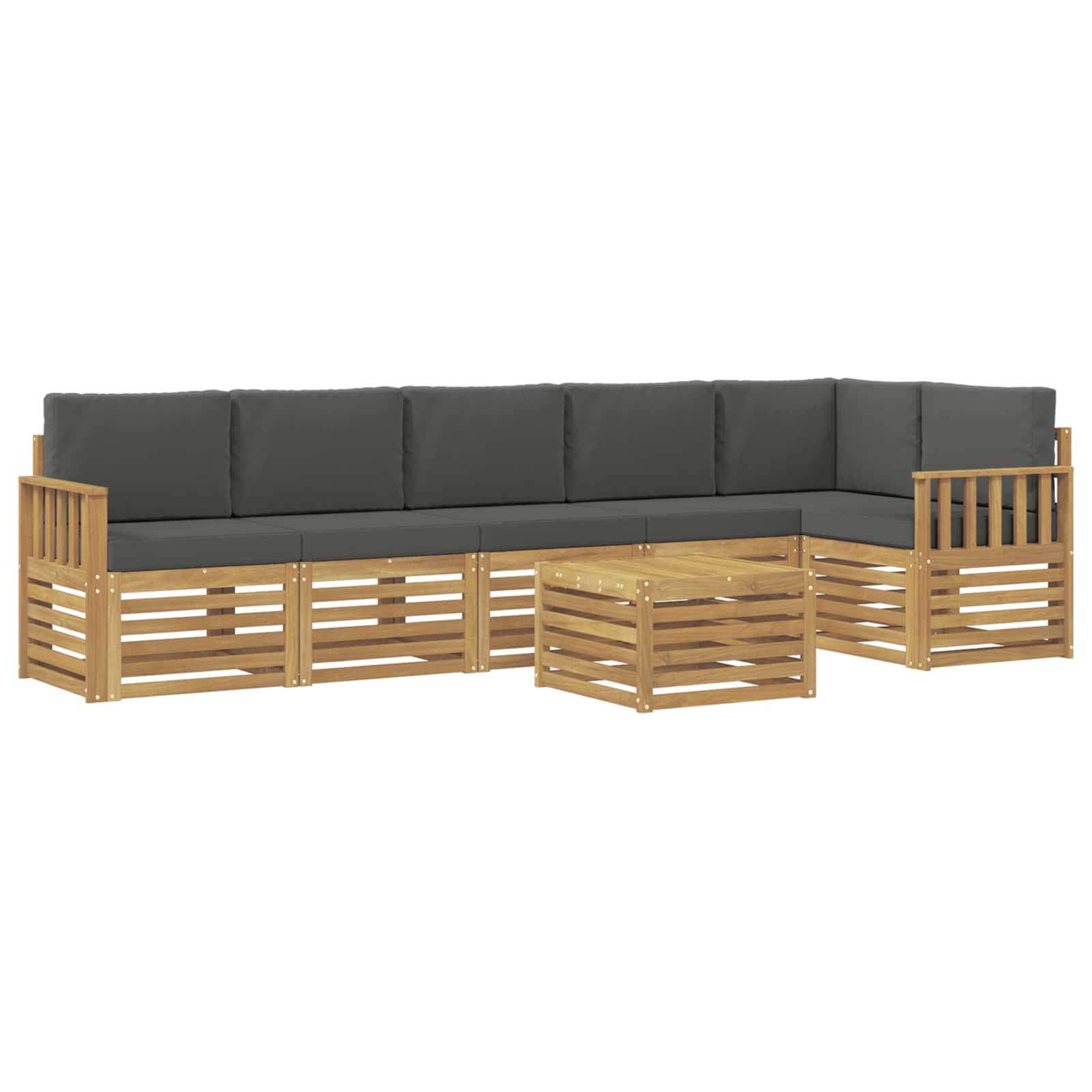 vidaXL Outdoor-Sofagarnitur 7 pcs Weiß und Anthrazit 59 x 59 x 37 cm