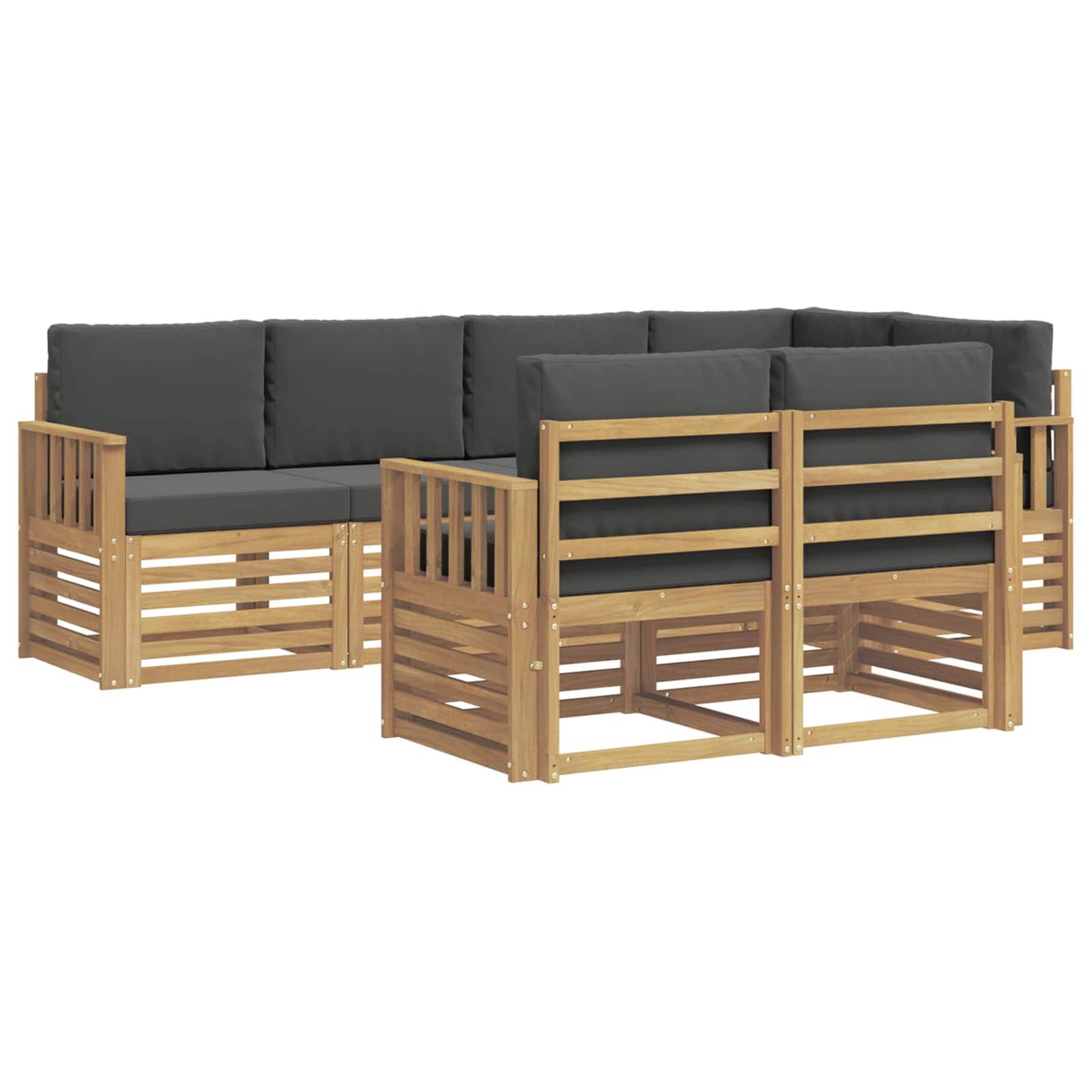 vidaXL Outdoor-Sofagarnitur 7 pcs Weiß und Anthrazit