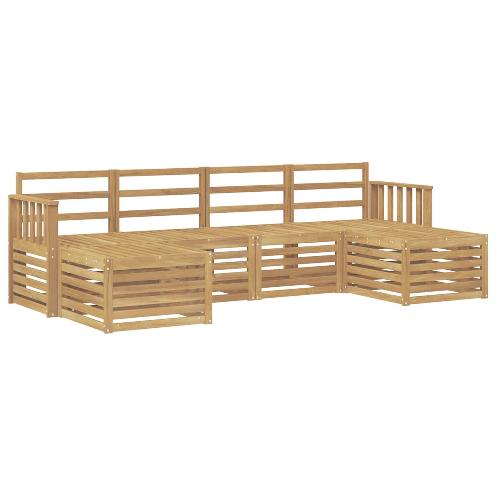 vidaXL Outdoor-Sofagarnitur 5 pcs Weiß 249 x 122,5 x 73 cm