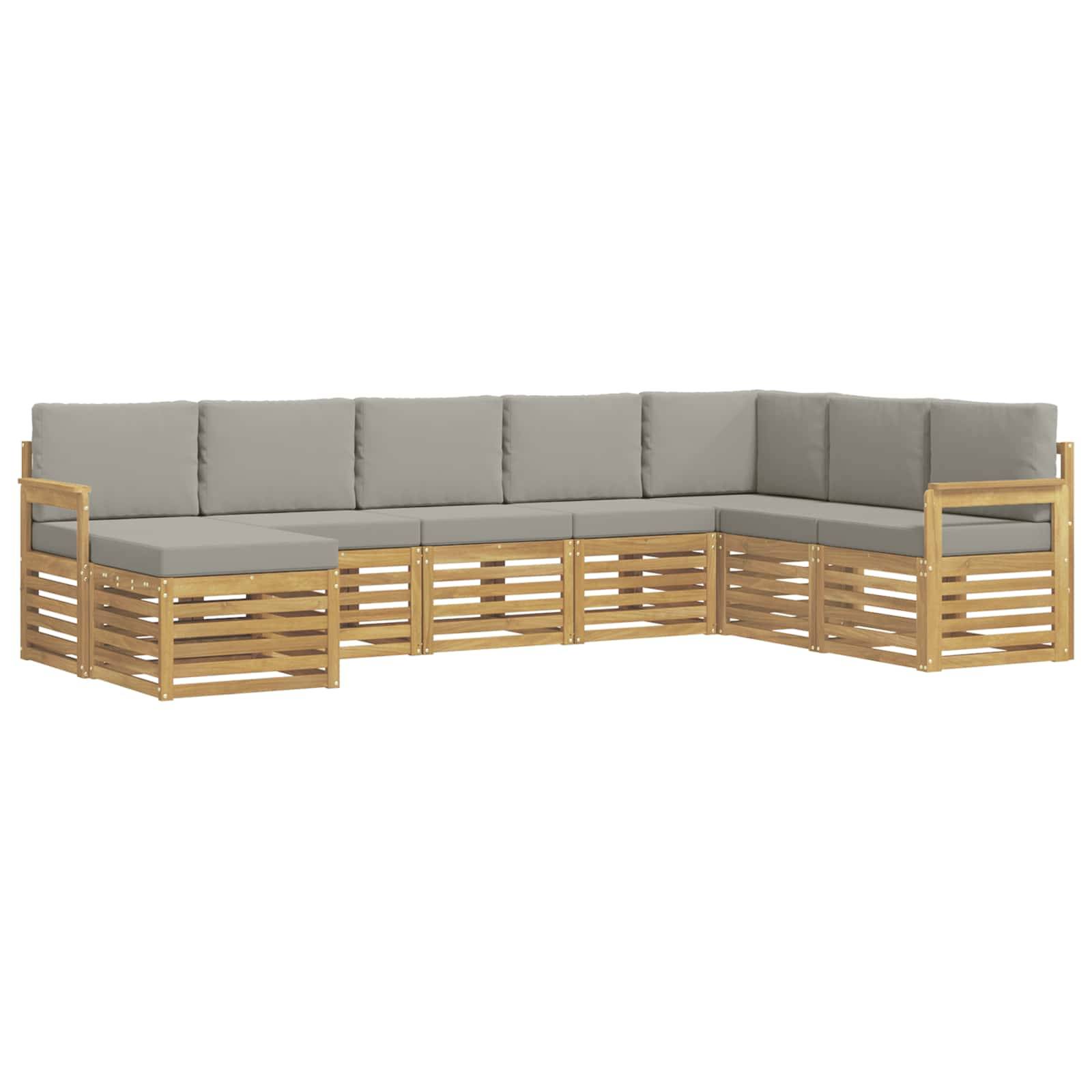 vidaXL Outdoor-Sofagarnitur 6 pcs Weiß und Hellgrau
