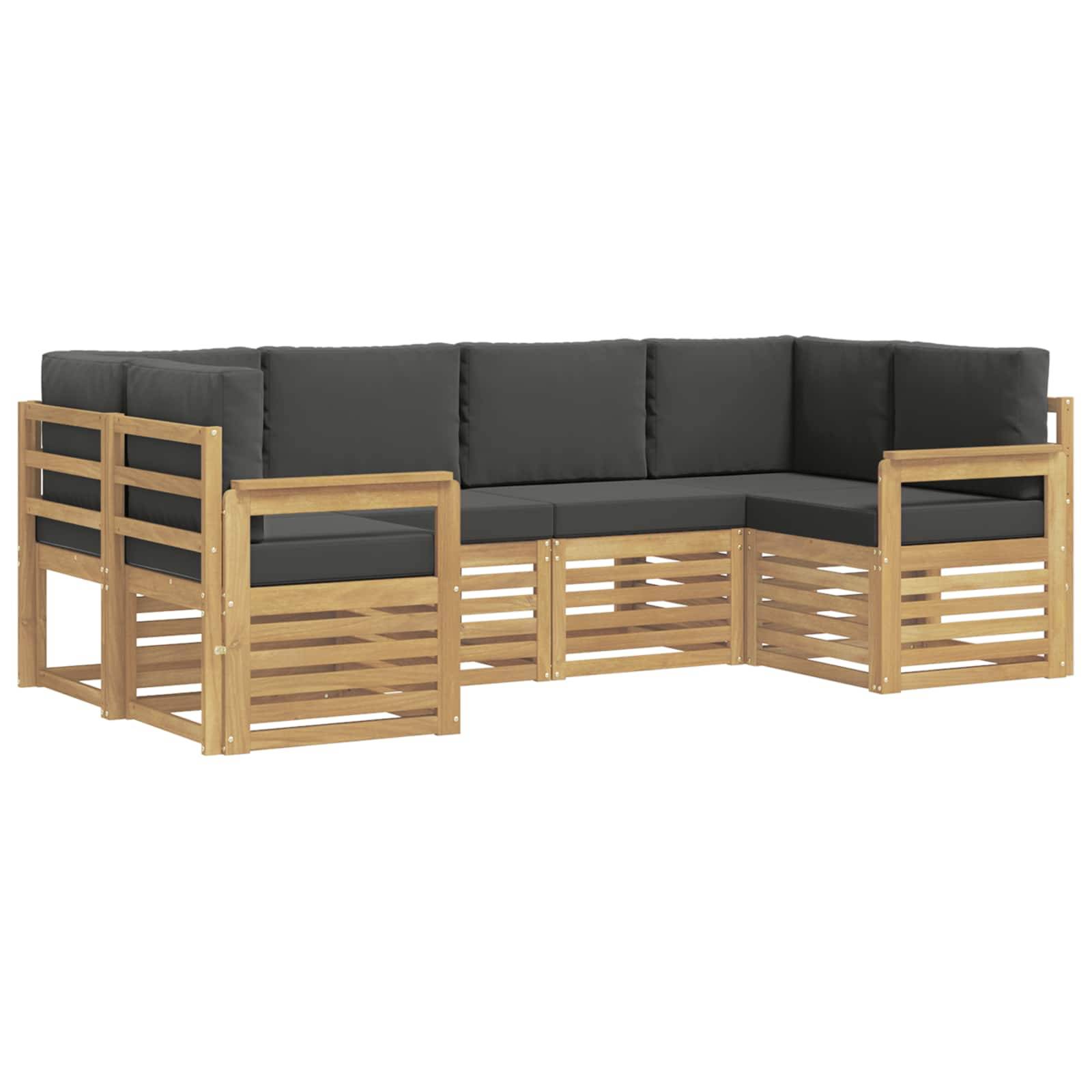 vidaXL Outdoor-Sofagarnitur 5 pcs Weiß und Anthrazit