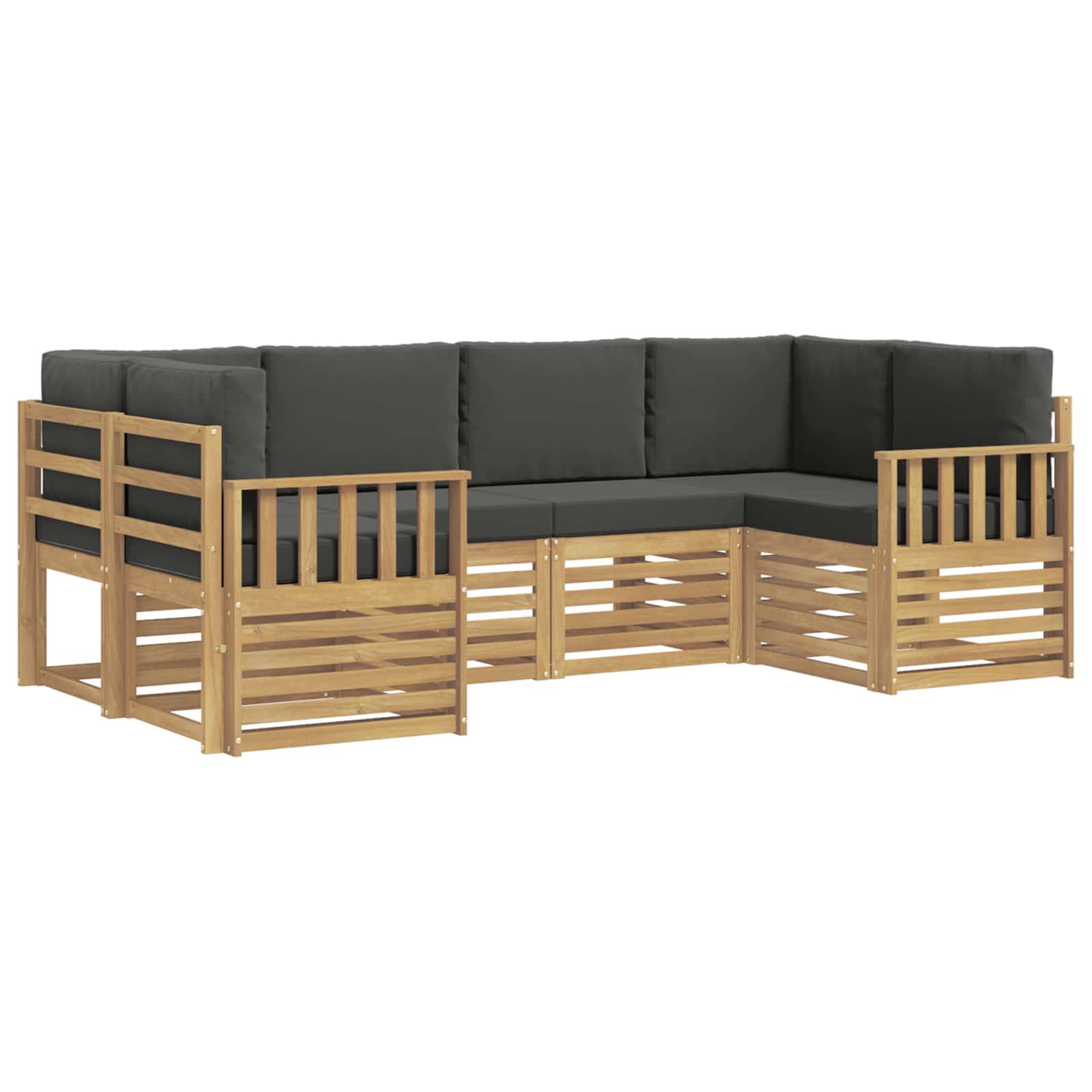 vidaXL Outdoor-Sofagarnitur 5 pcs Weiß und Anthrazit