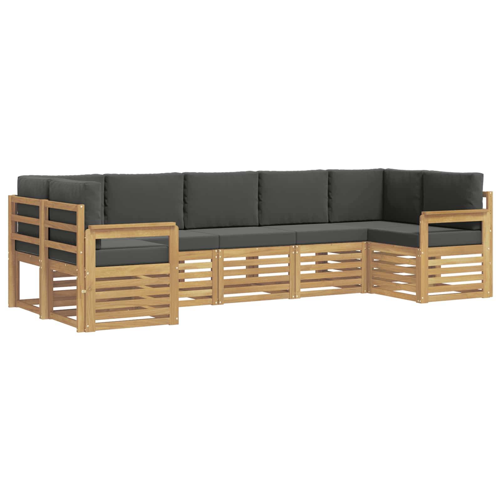 vidaXL Outdoor-Sofagarnitur 6 pcs Weiß und Anthrazit