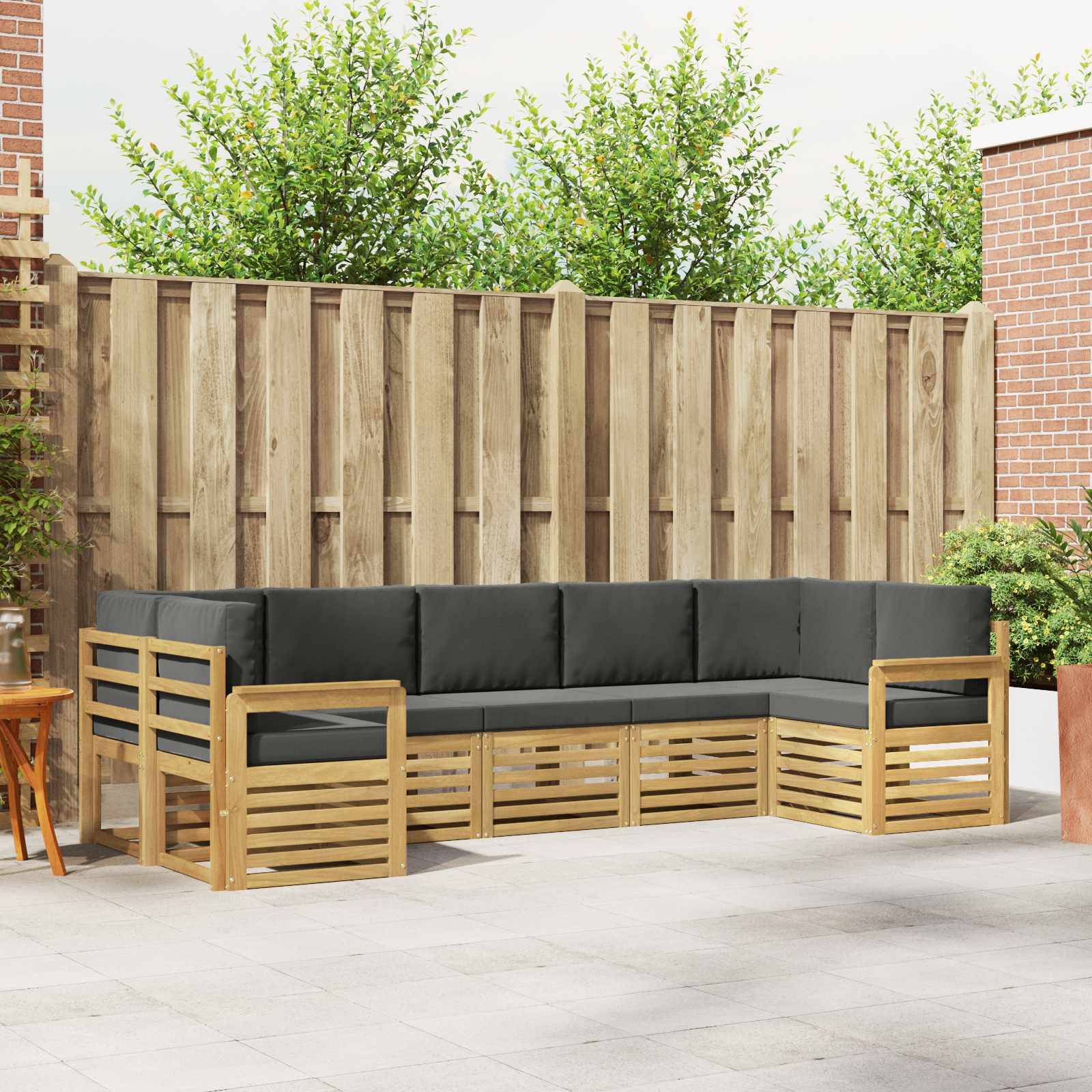 vidaXL Outdoor-Sofagarnitur 6 pcs Weiß und Anthrazit