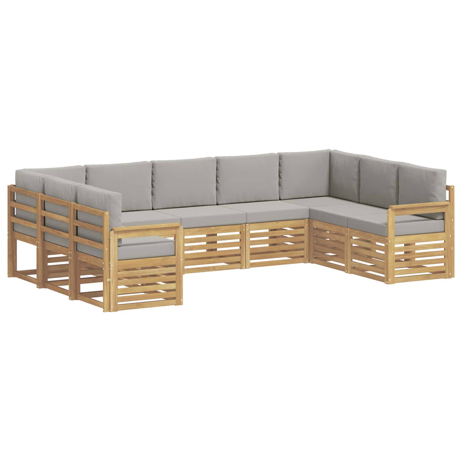 vidaXL Outdoor-Sofagarnitur 7 pcs Weiß und Hellgrau
