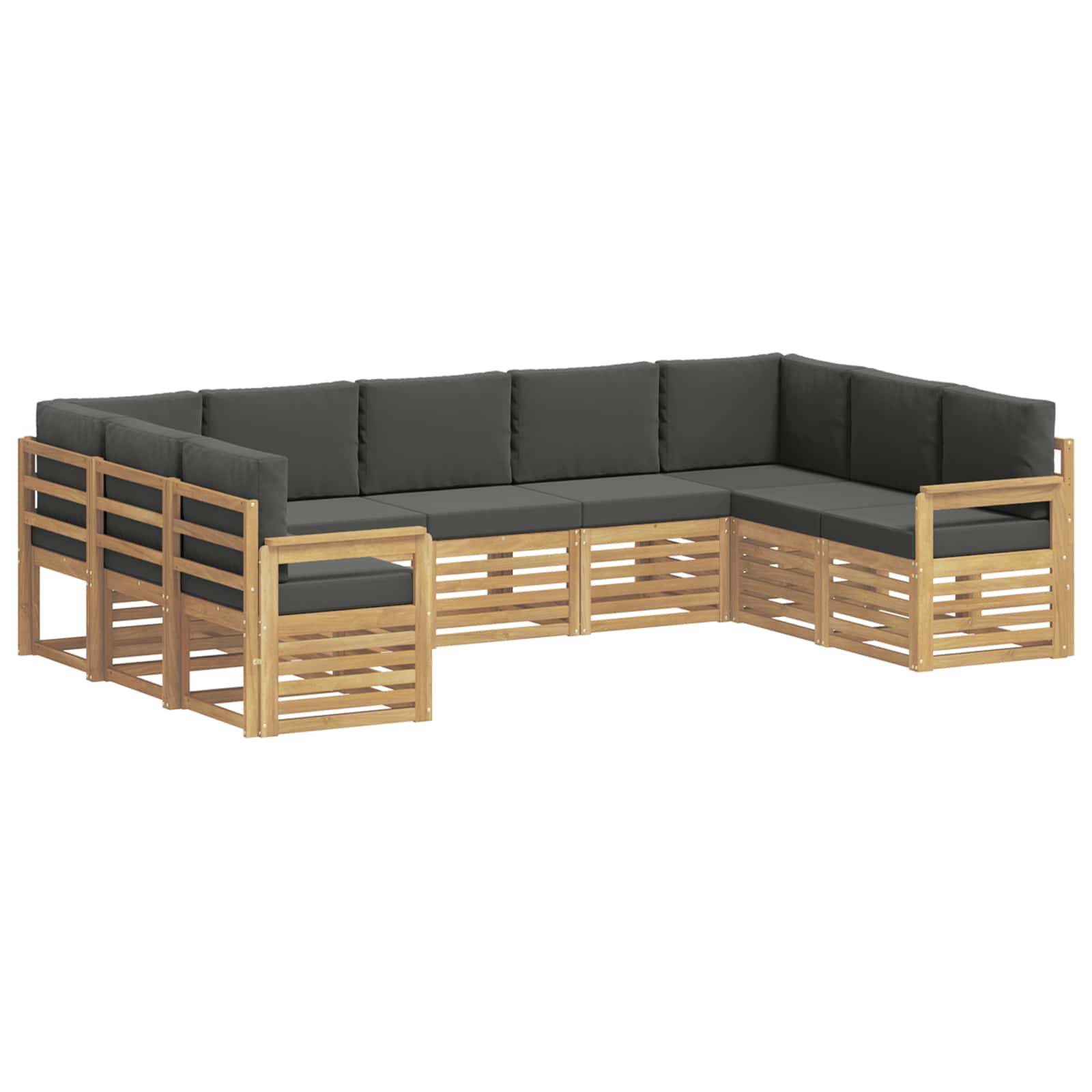 vidaXL Outdoor-Sofagarnitur 7 pcs Weiß und Anthrazit