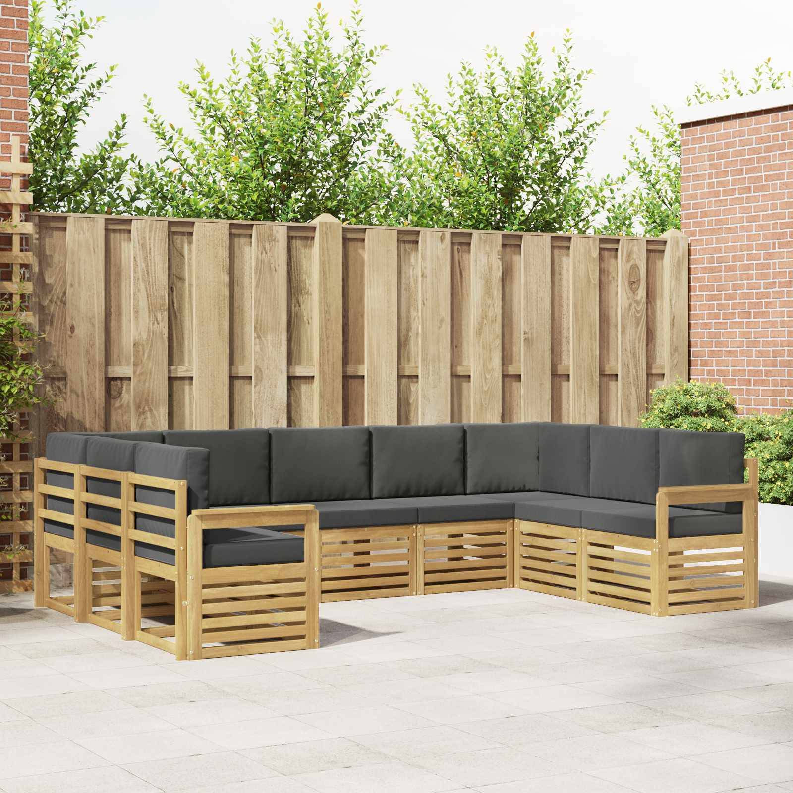 vidaXL Outdoor-Sofagarnitur 7 pcs Weiß und Anthrazit