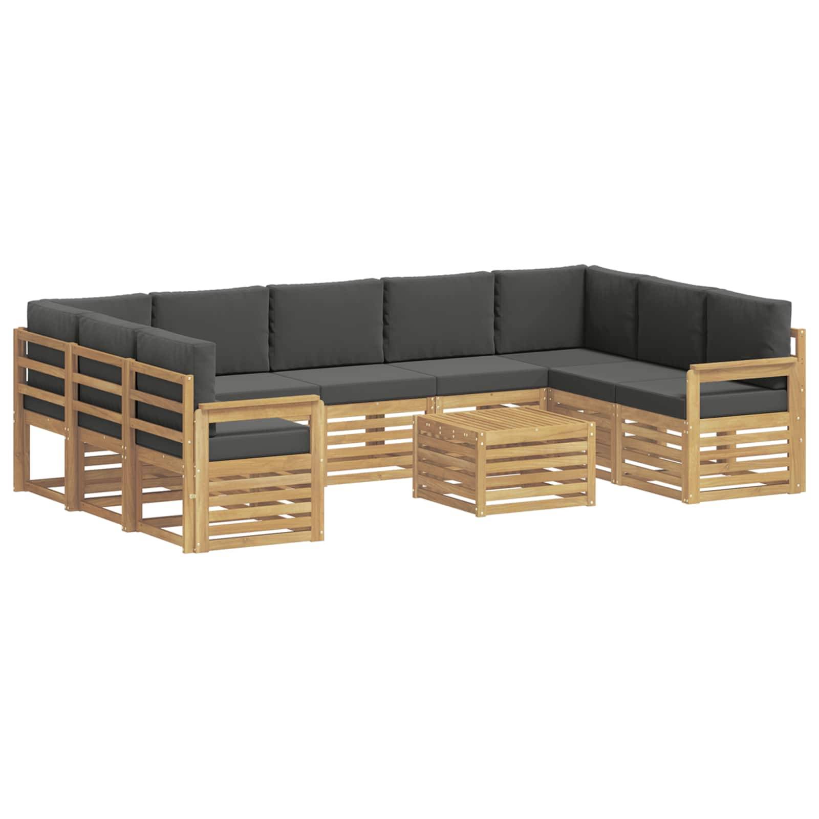 vidaXL Outdoor-Sofagarnitur 8 pcs Weiß und Anthrazit 59 x 59 x 37 cm