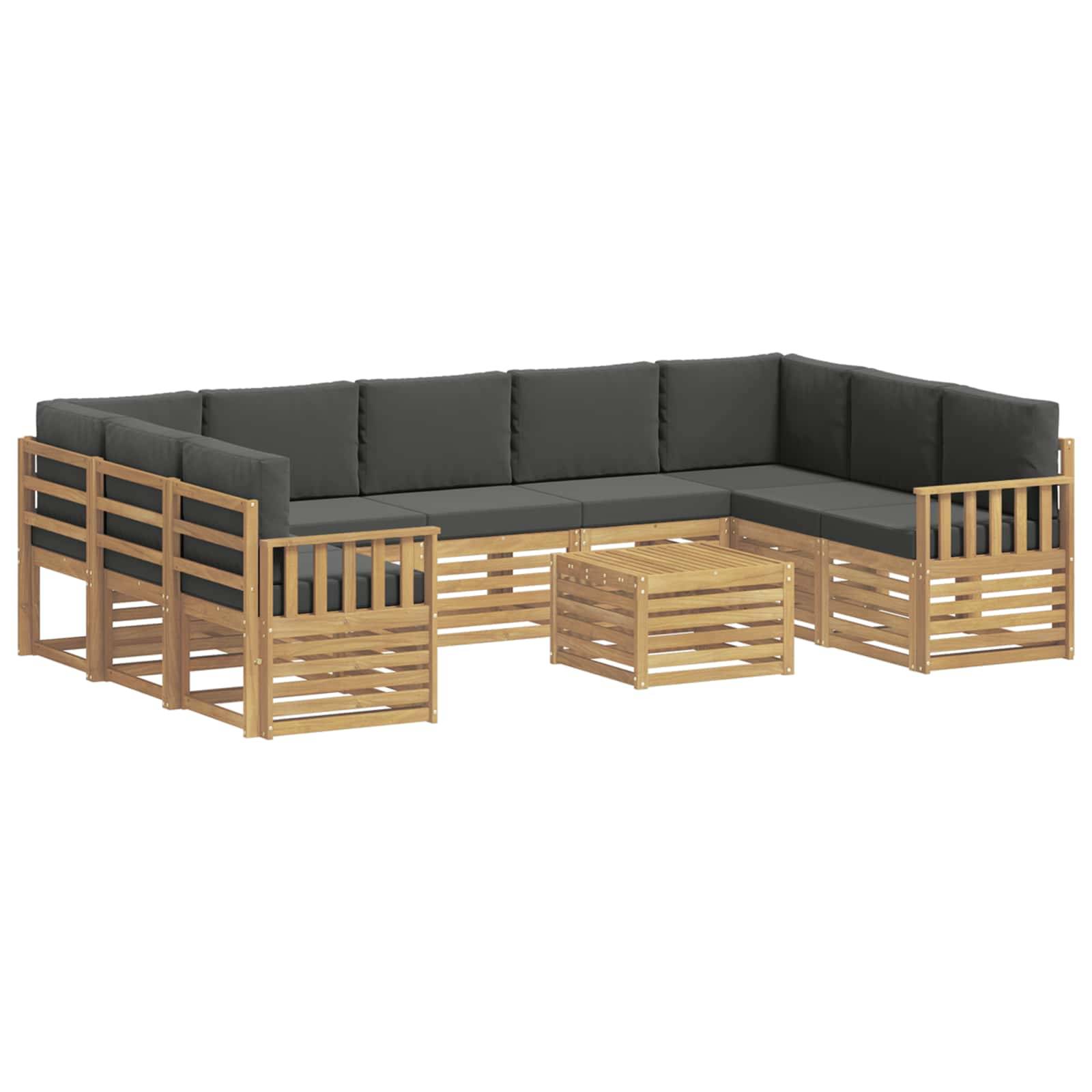vidaXL Outdoor-Sofagarnitur 8 pcs Weiß und Anthrazit 59 x 59 x 37 cm