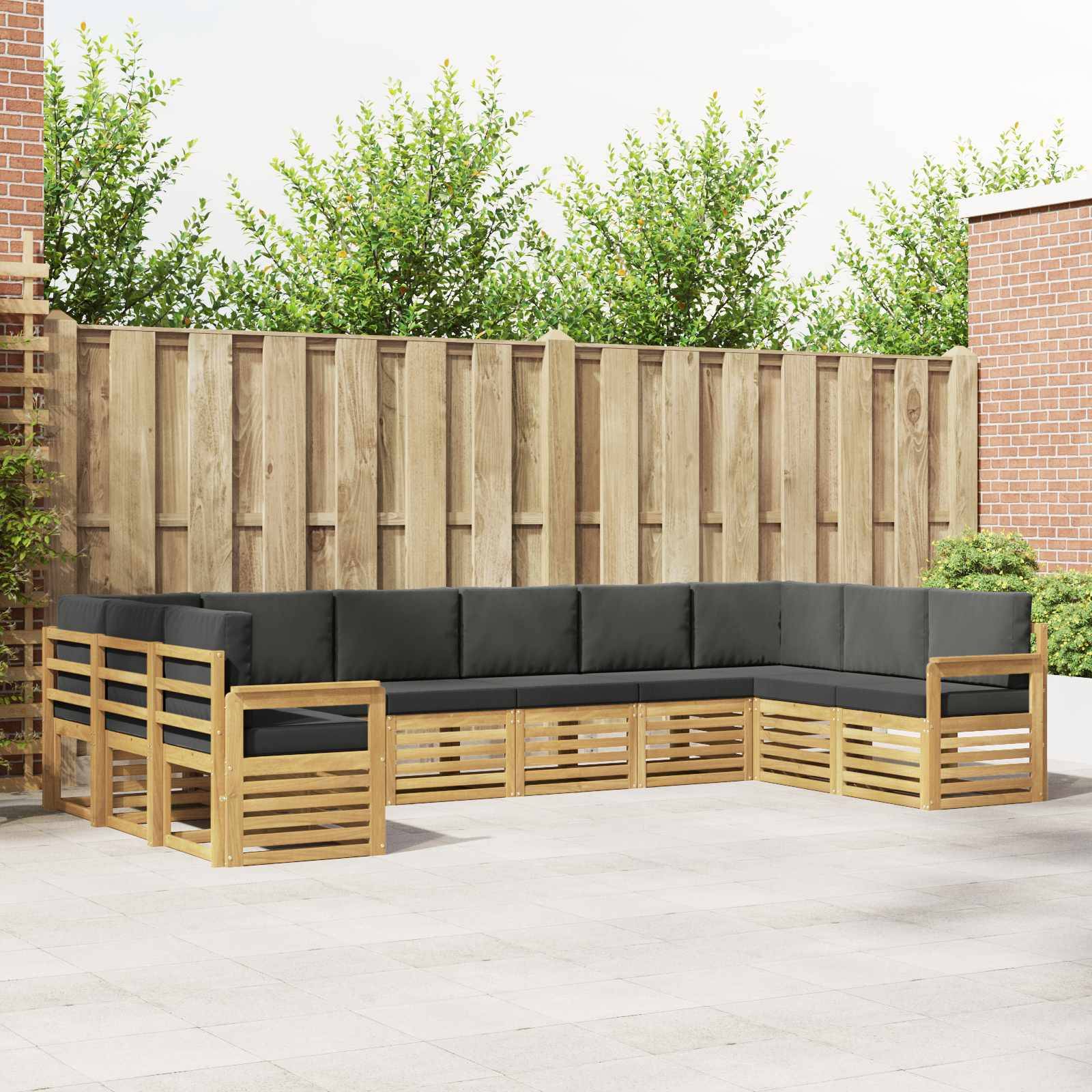 vidaXL Outdoor-Sofagarnitur 7 pcs Weiß und Anthrazit