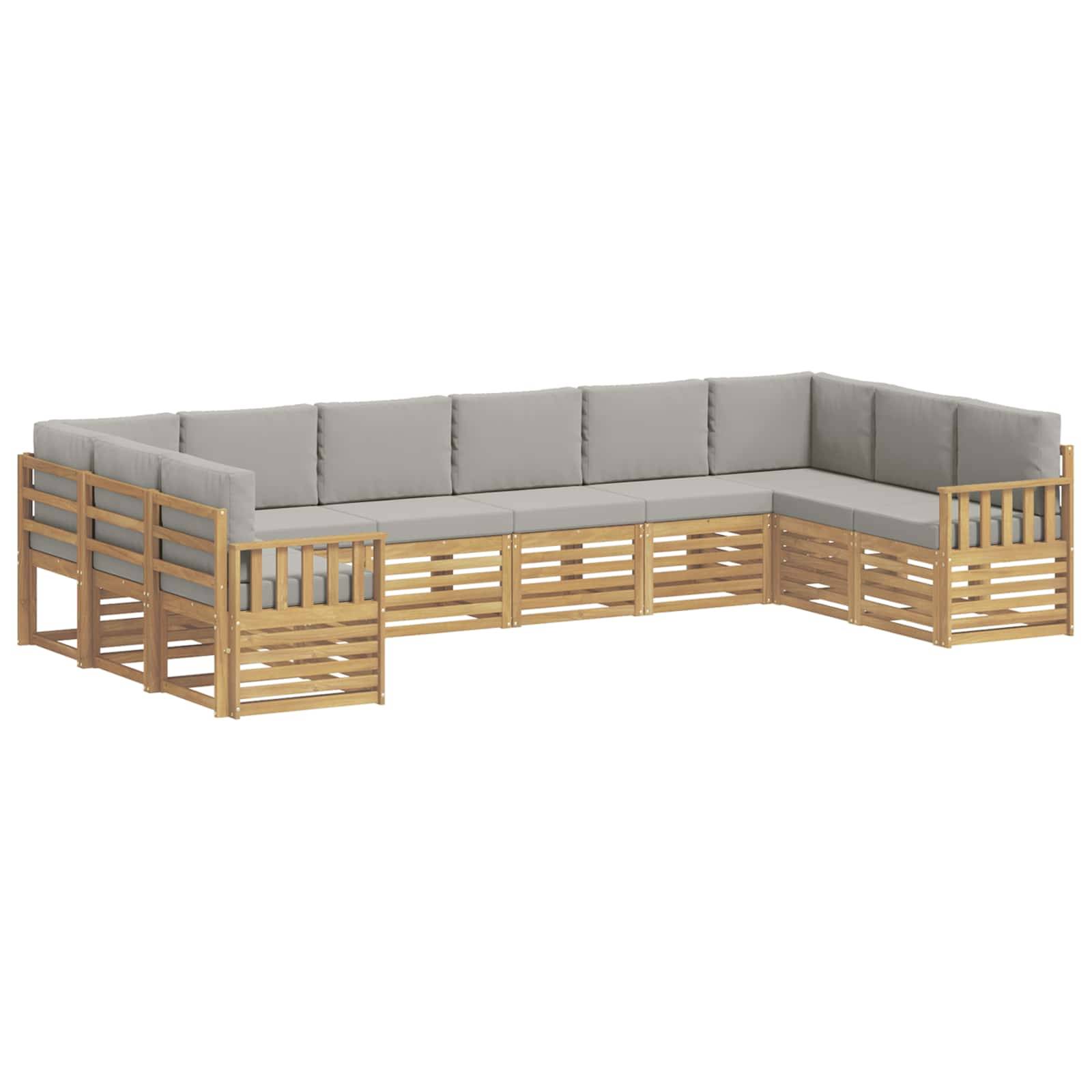 vidaXL Outdoor-Sofagarnitur 7 pcs Weiß und Hellgrau