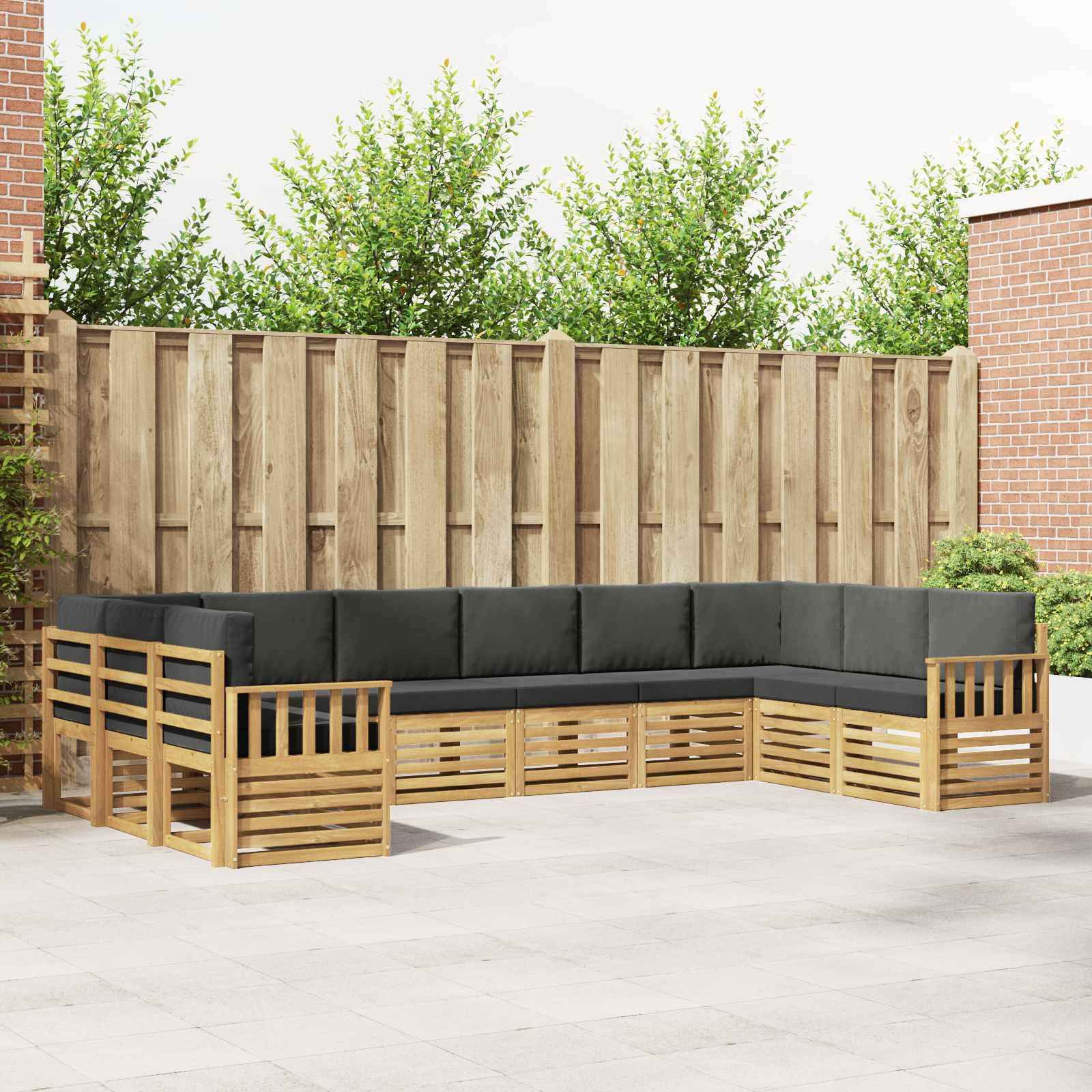 vidaXL Outdoor-Sofagarnitur 7 pcs Weiß und Anthrazit