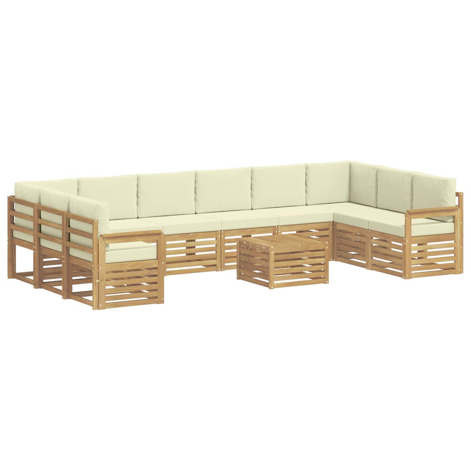 vidaXL Outdoor-Sofagarnitur 8 pcs Weiß und Creme 59 x 59 x 37 cm