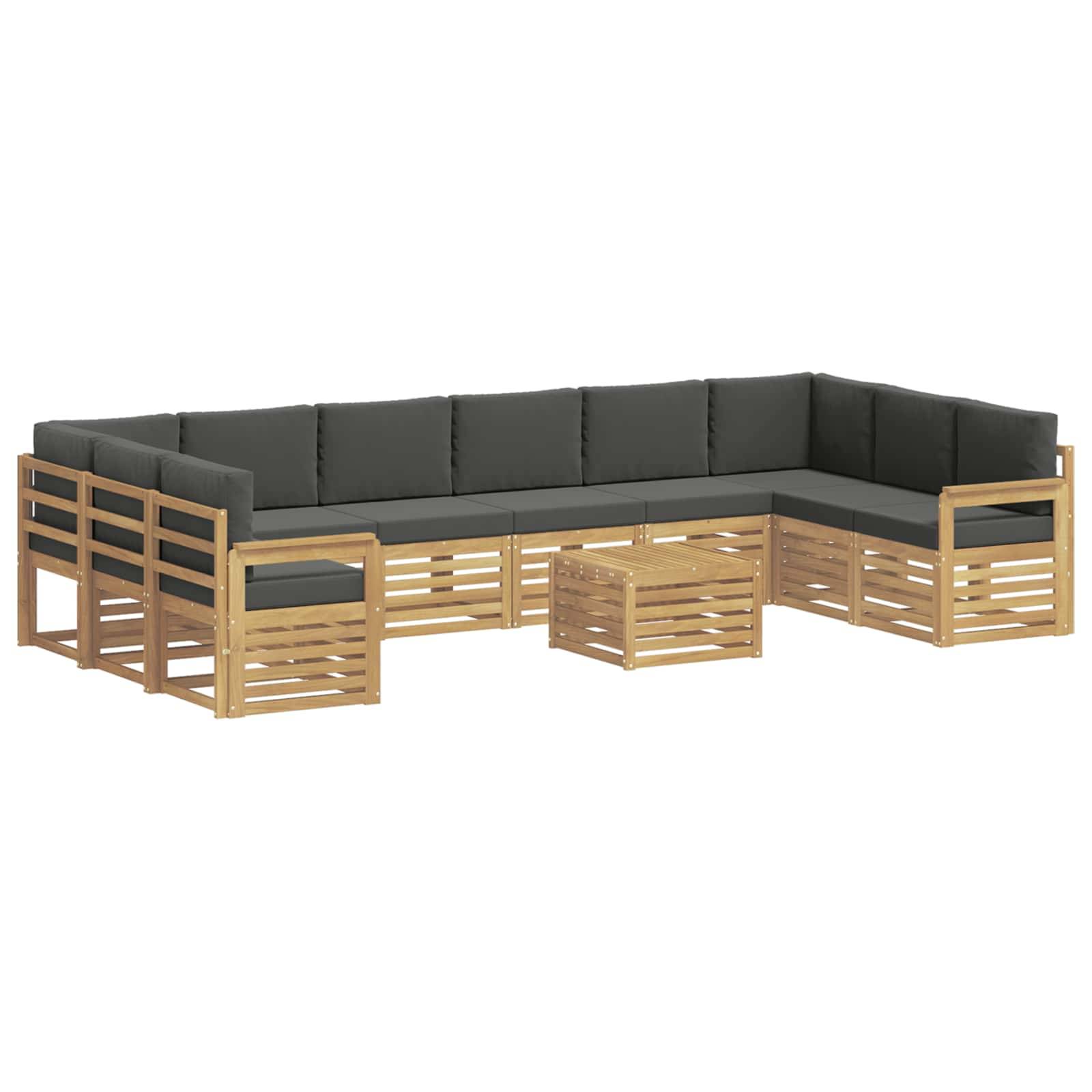 vidaXL Outdoor-Sofagarnitur 8 pcs Weiß und Anthrazit 59 x 59 x 37 cm