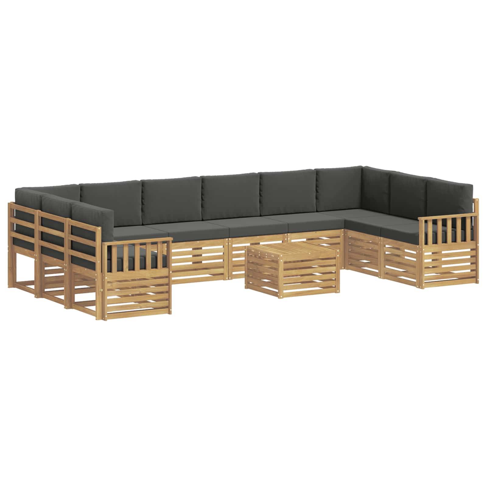 vidaXL Outdoor-Sofagarnitur 8 pcs Weiß und Anthrazit 59 x 59 x 37 cm