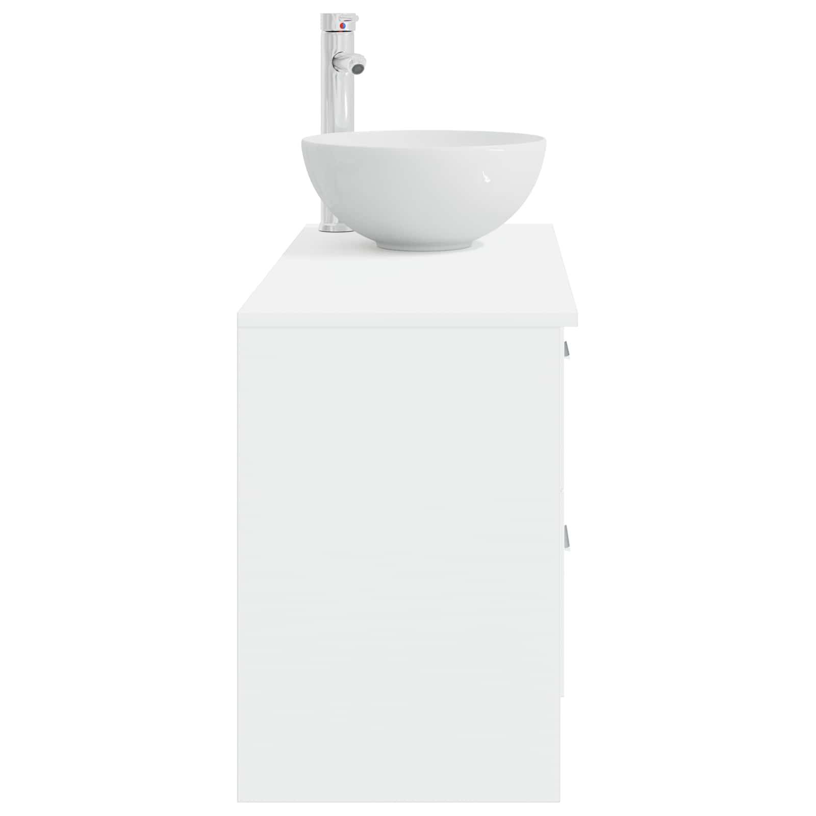 vidaXL Badezimmermöbel-Set 2 pcs Weiß Holzwerkstoff