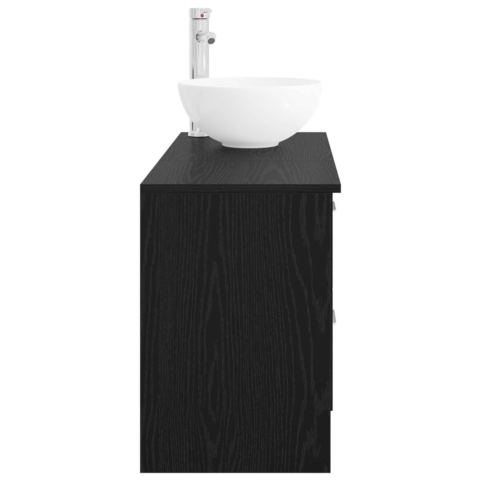 vidaXL Badezimmermöbel-Set 2 pcs Schwarze Eiche Holzwerkstoff
