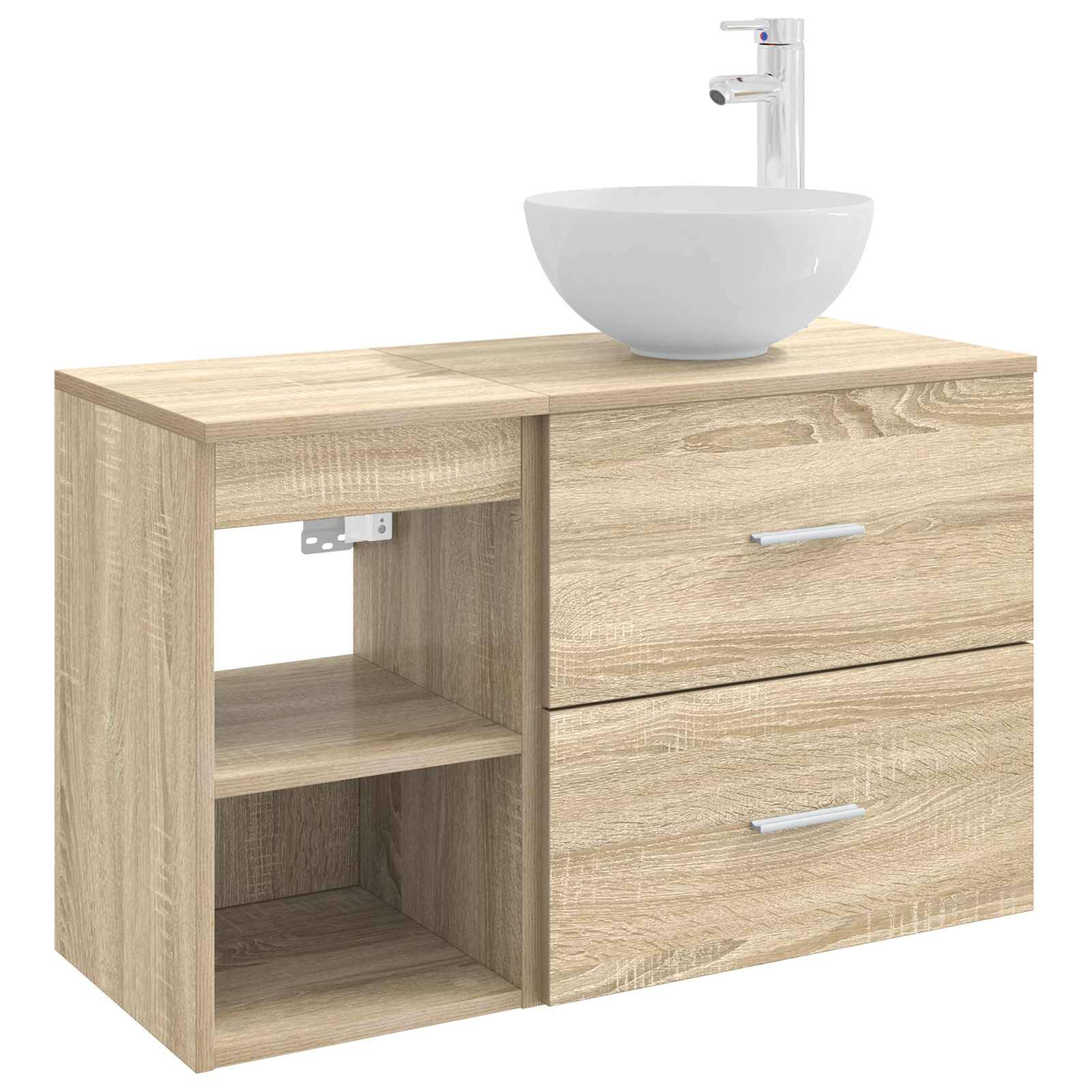 vidaXL Badezimmermöbel-Set 2 pcs Sonoma-Eiche Holzwerkstoff