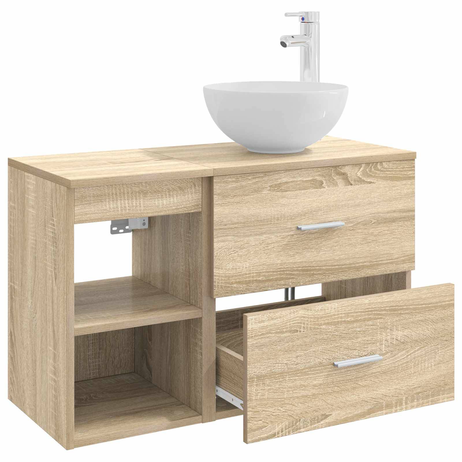 vidaXL Badezimmermöbel-Set 2 pcs Sonoma-Eiche Holzwerkstoff