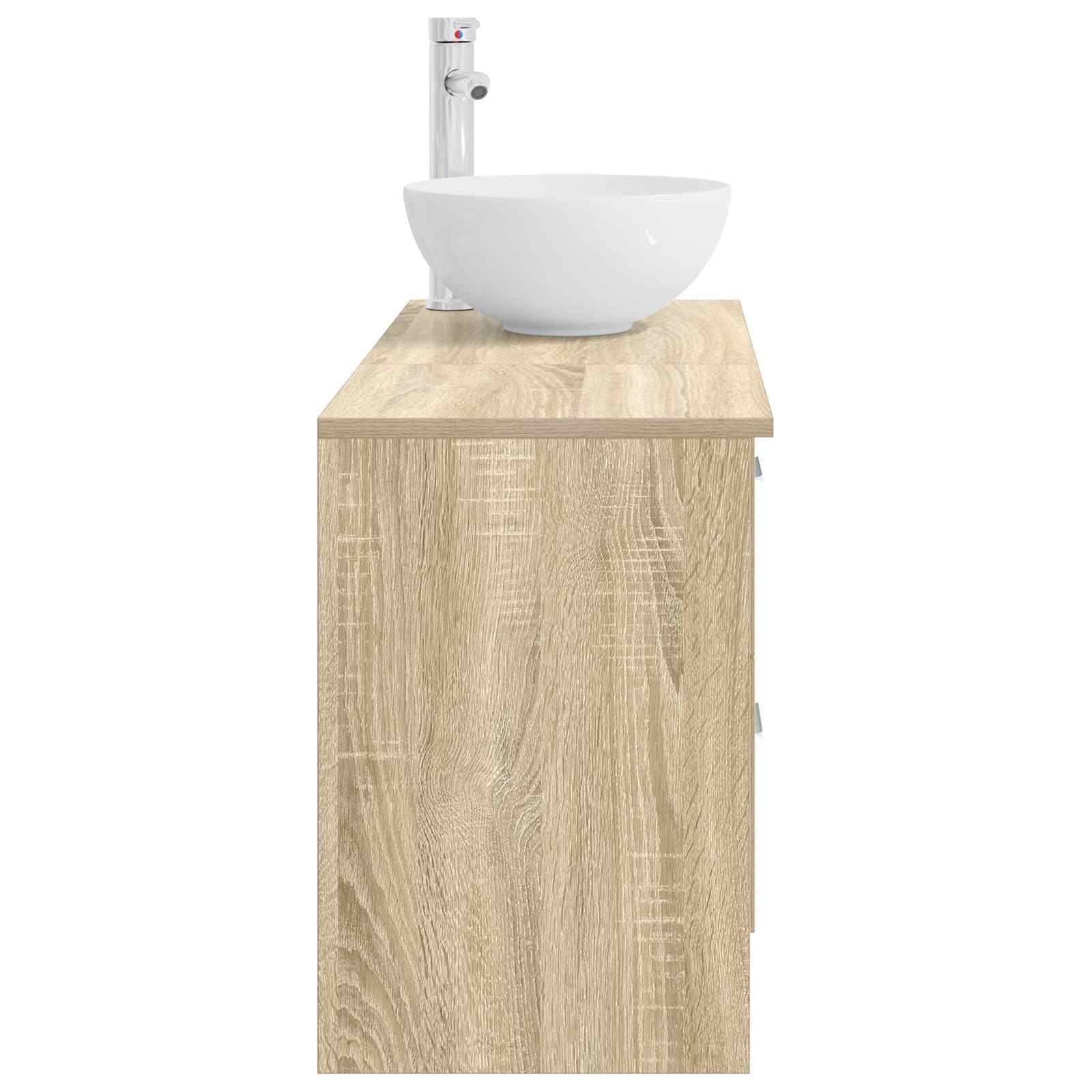 vidaXL Badezimmermöbel-Set 2 pcs Sonoma-Eiche Holzwerkstoff