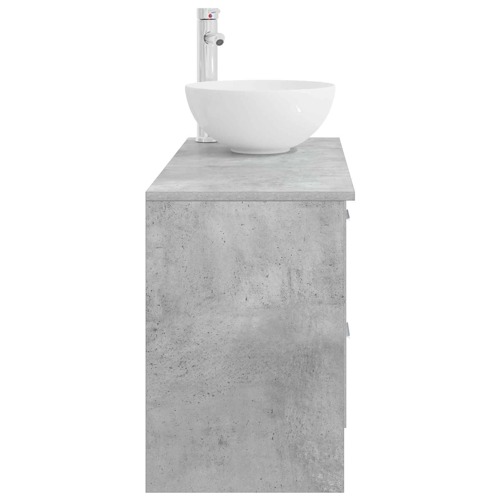 vidaXL Badezimmermöbel-Set 2 pcs Betongrau Holzwerkstoff