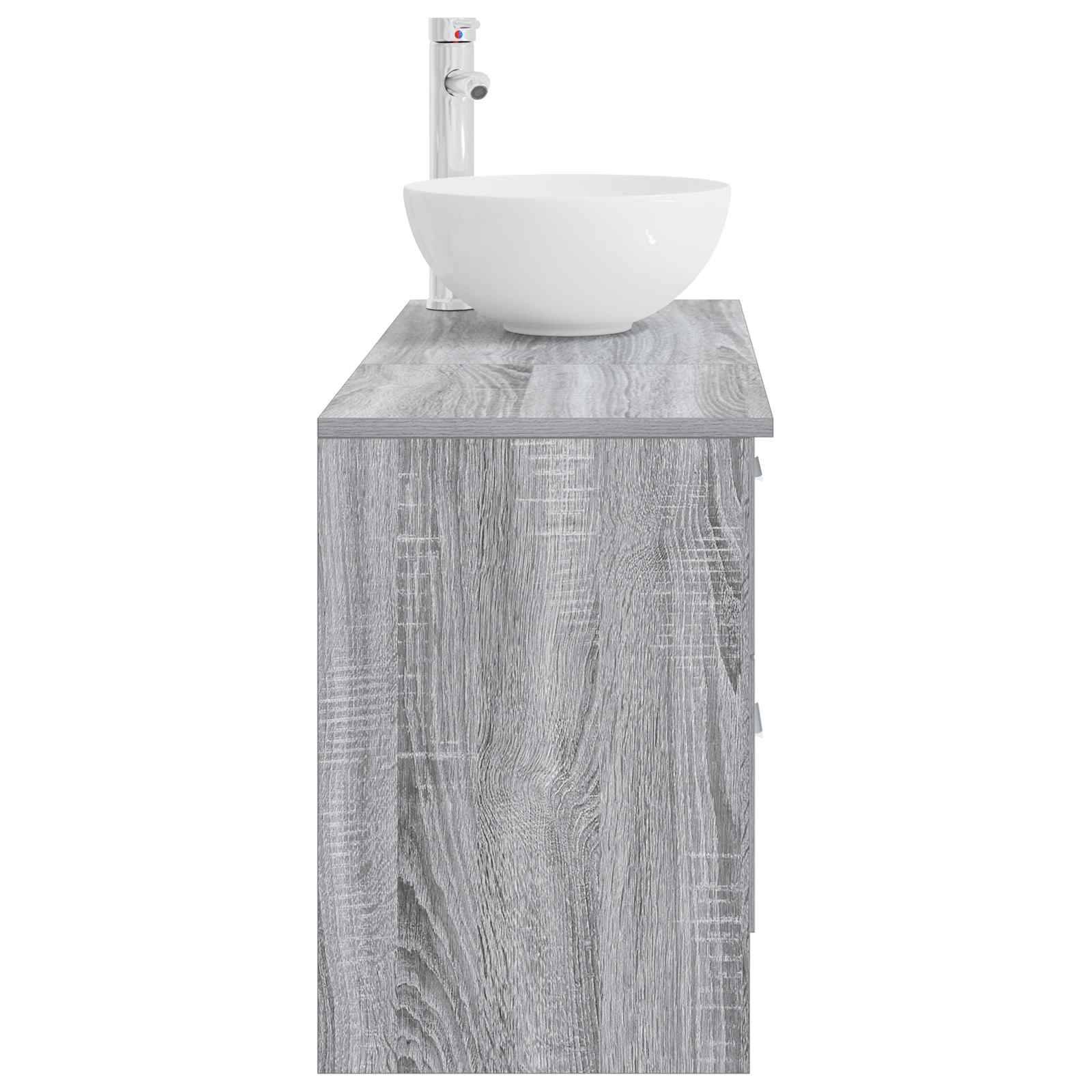 vidaXL Badezimmermöbel-Set 2 pcs Grau Sonoma Holzwerkstoff