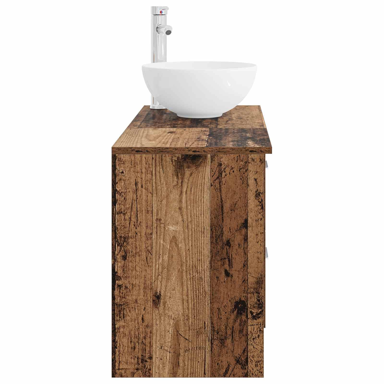 vidaXL Badezimmermöbel-Set 2 pcs Altholz Holzwerkstoff
