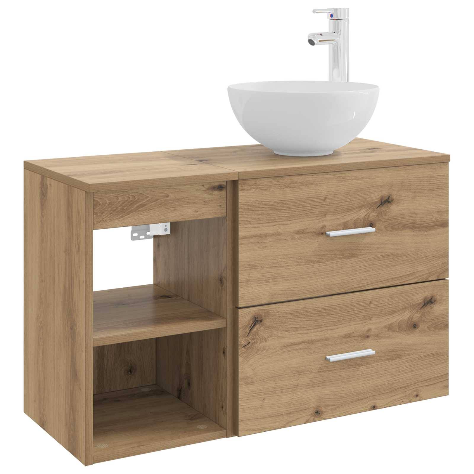 vidaXL Badezimmermöbel-Set 2 pcs Artisan-Eiche Holzwerkstoff