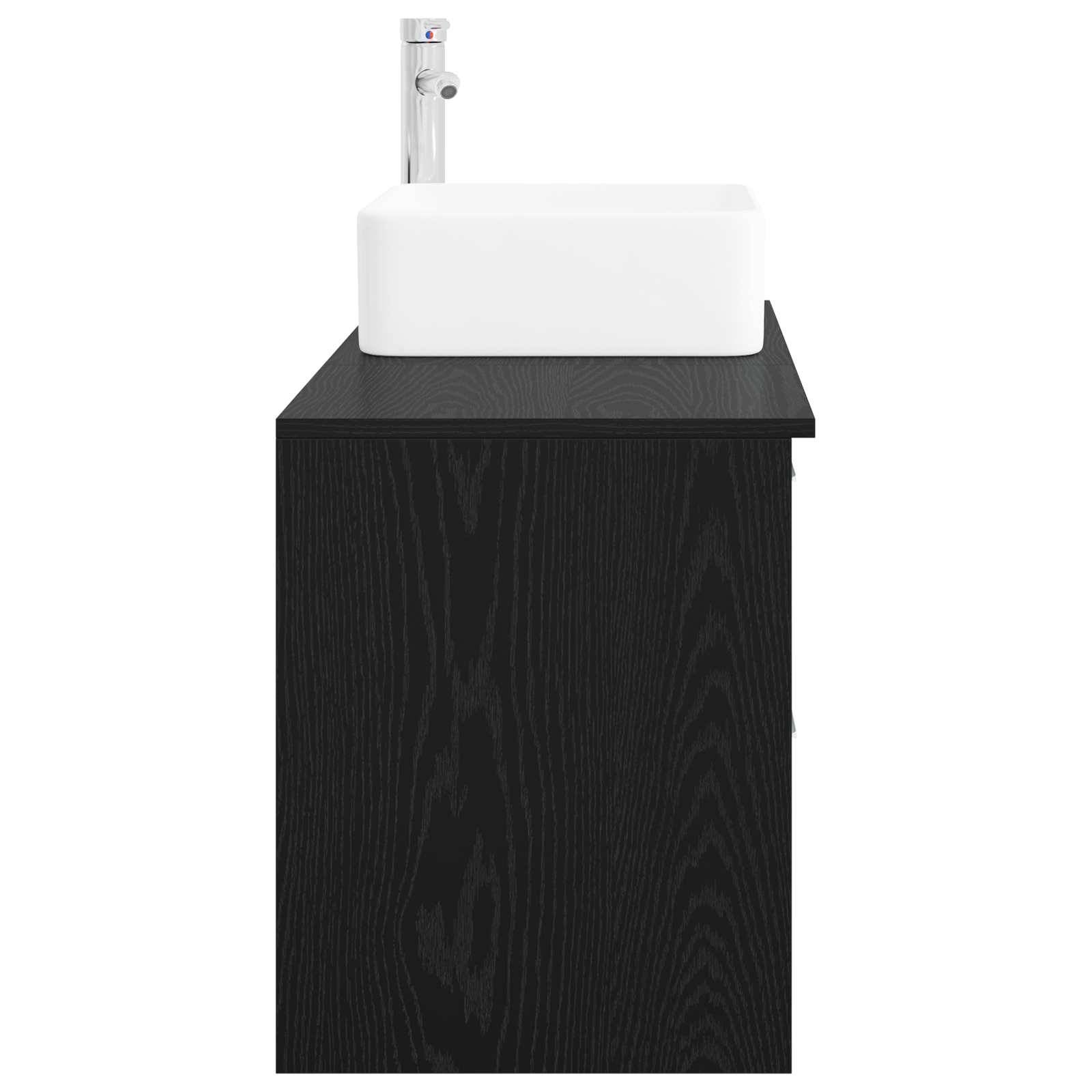 vidaXL Badezimmermöbel-Set 2 pcs Schwarze Eiche Holzwerkstoff