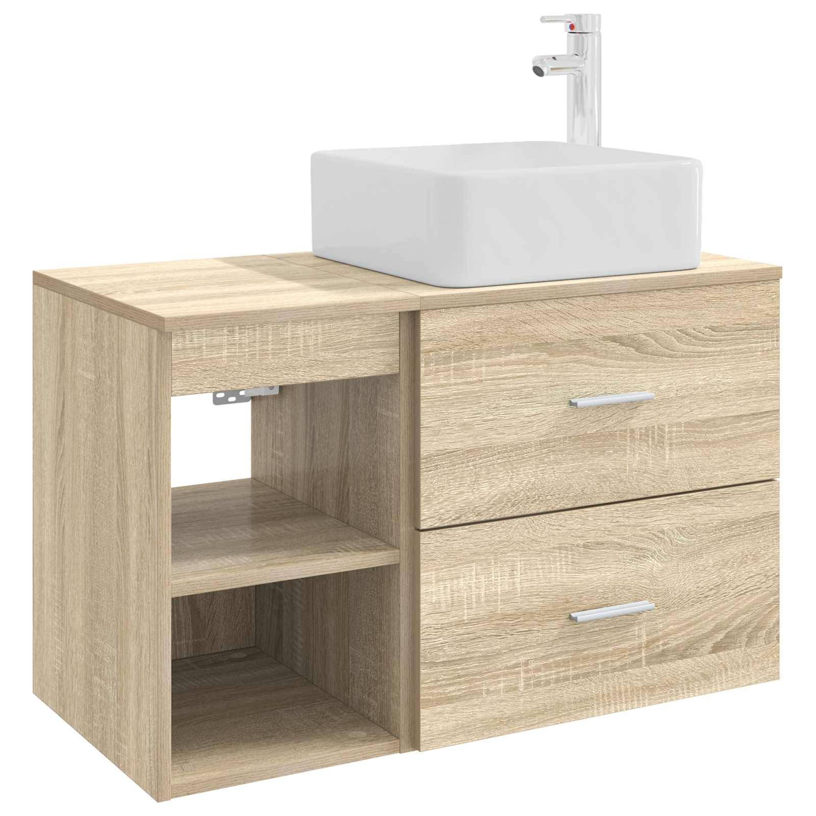 vidaXL Badezimmermöbel-Set 2 pcs Sonoma-Eiche Holzwerkstoff