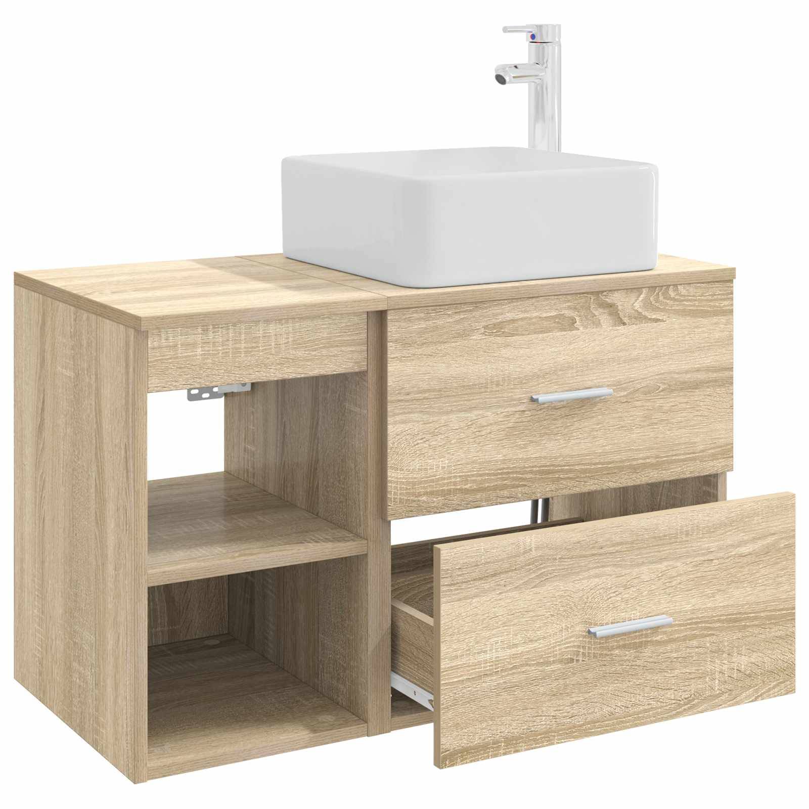 vidaXL Badezimmermöbel-Set 2 pcs Sonoma-Eiche Holzwerkstoff