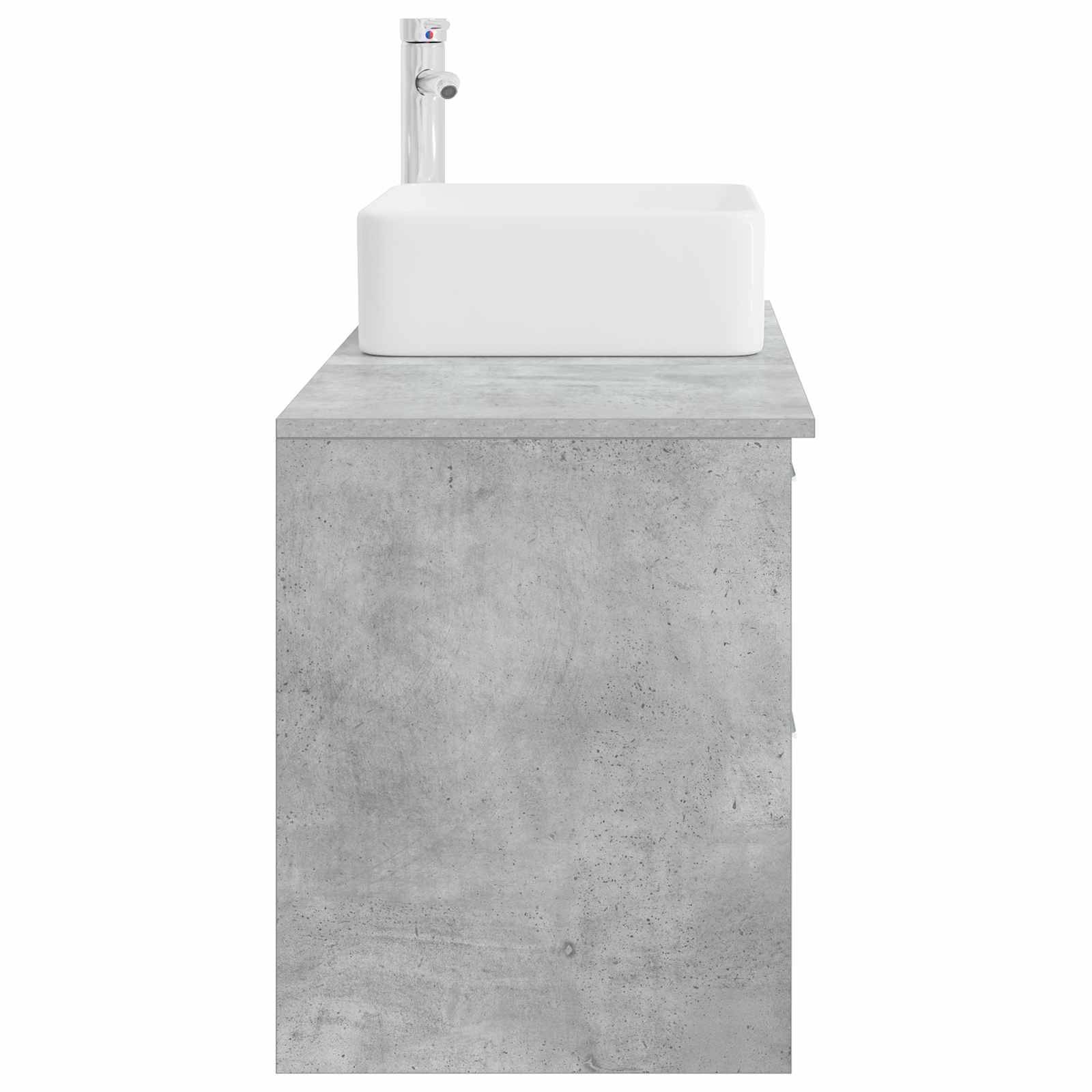 vidaXL Badezimmermöbel-Set 2 pcs Betongrau Holzwerkstoff