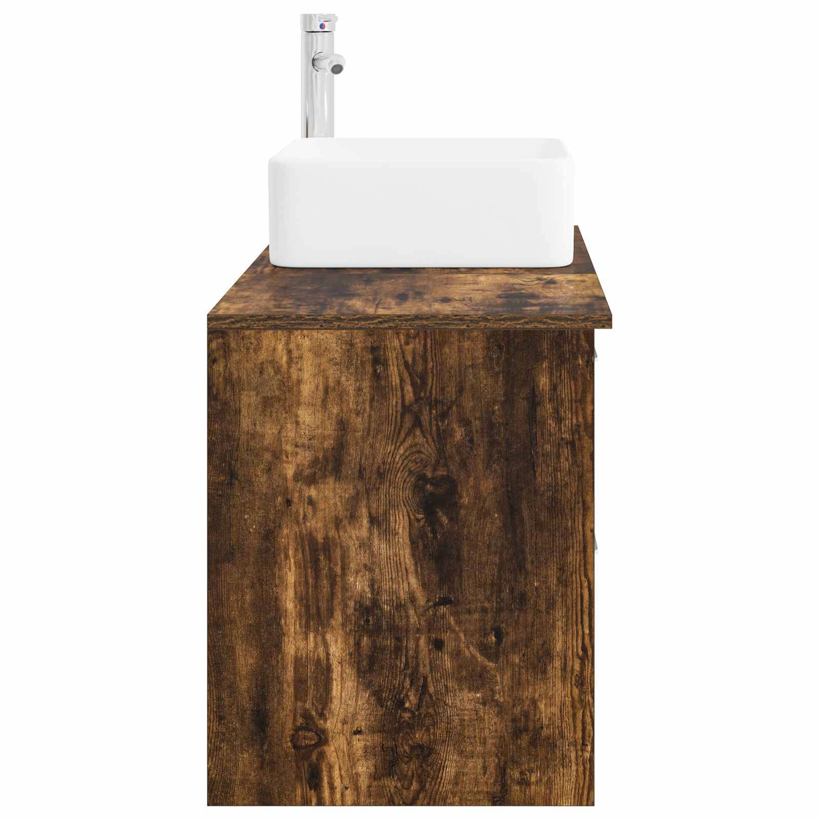 vidaXL Badezimmermöbel-Set 2 pcs Geräucherte Eiche Holzwerkstoff