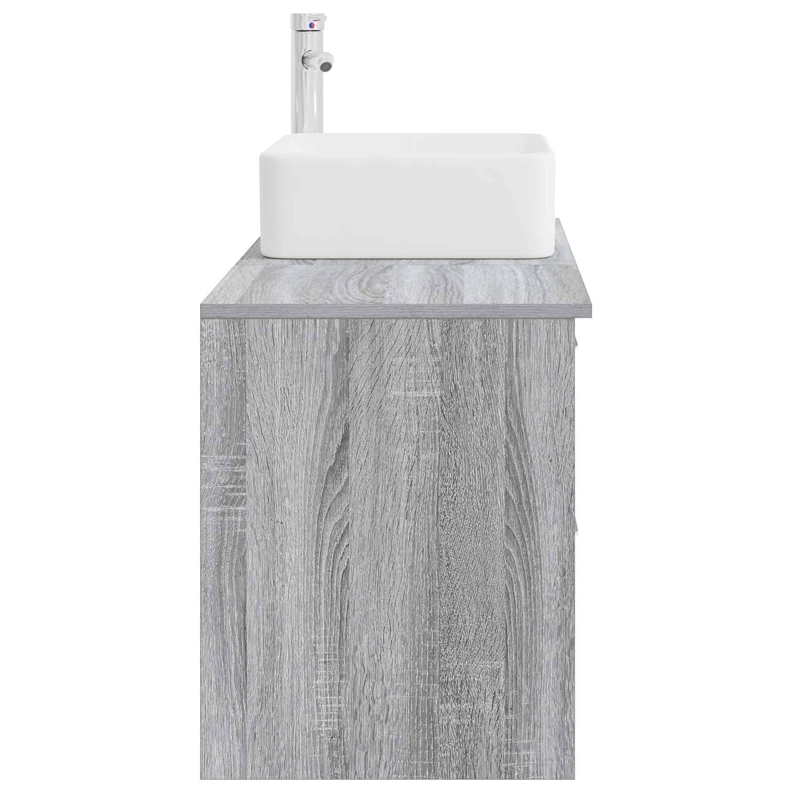 vidaXL Badezimmermöbel-Set 2 pcs Grau Sonoma Holzwerkstoff