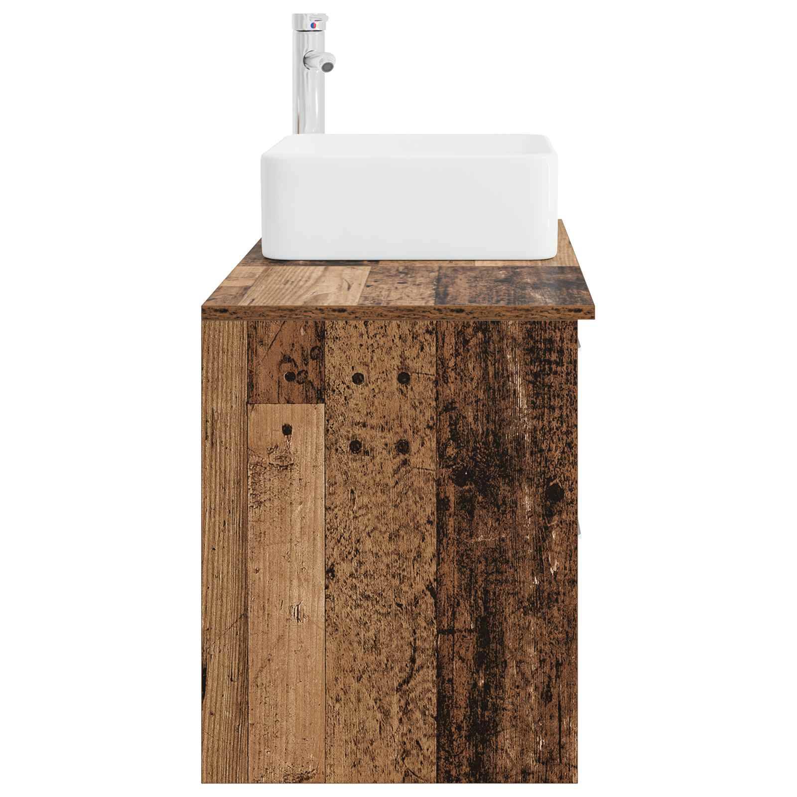 vidaXL Badezimmermöbel-Set 2 pcs Altholz Holzwerkstoff