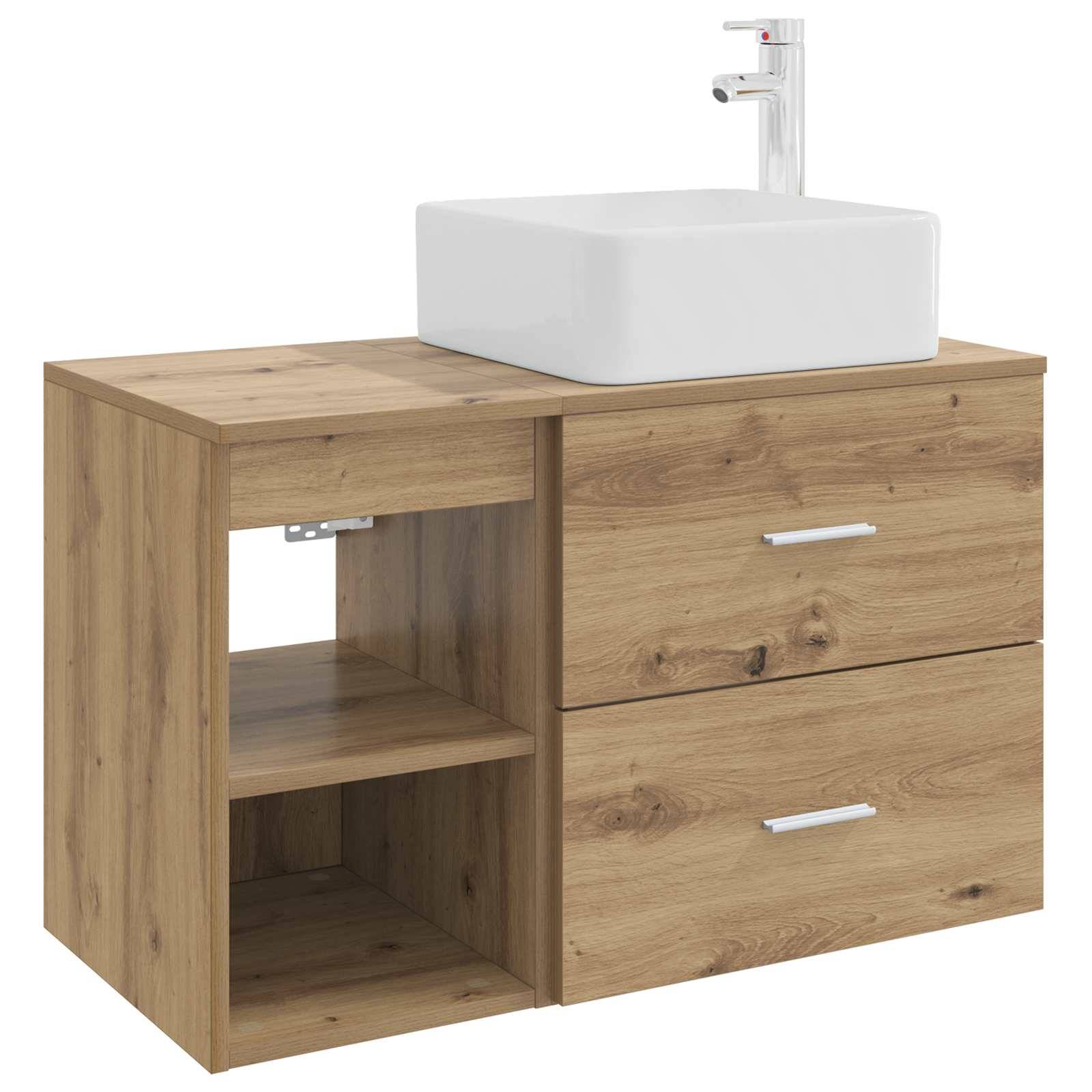 vidaXL Badezimmermöbel-Set 2 pcs Artisan-Eiche Holzwerkstoff