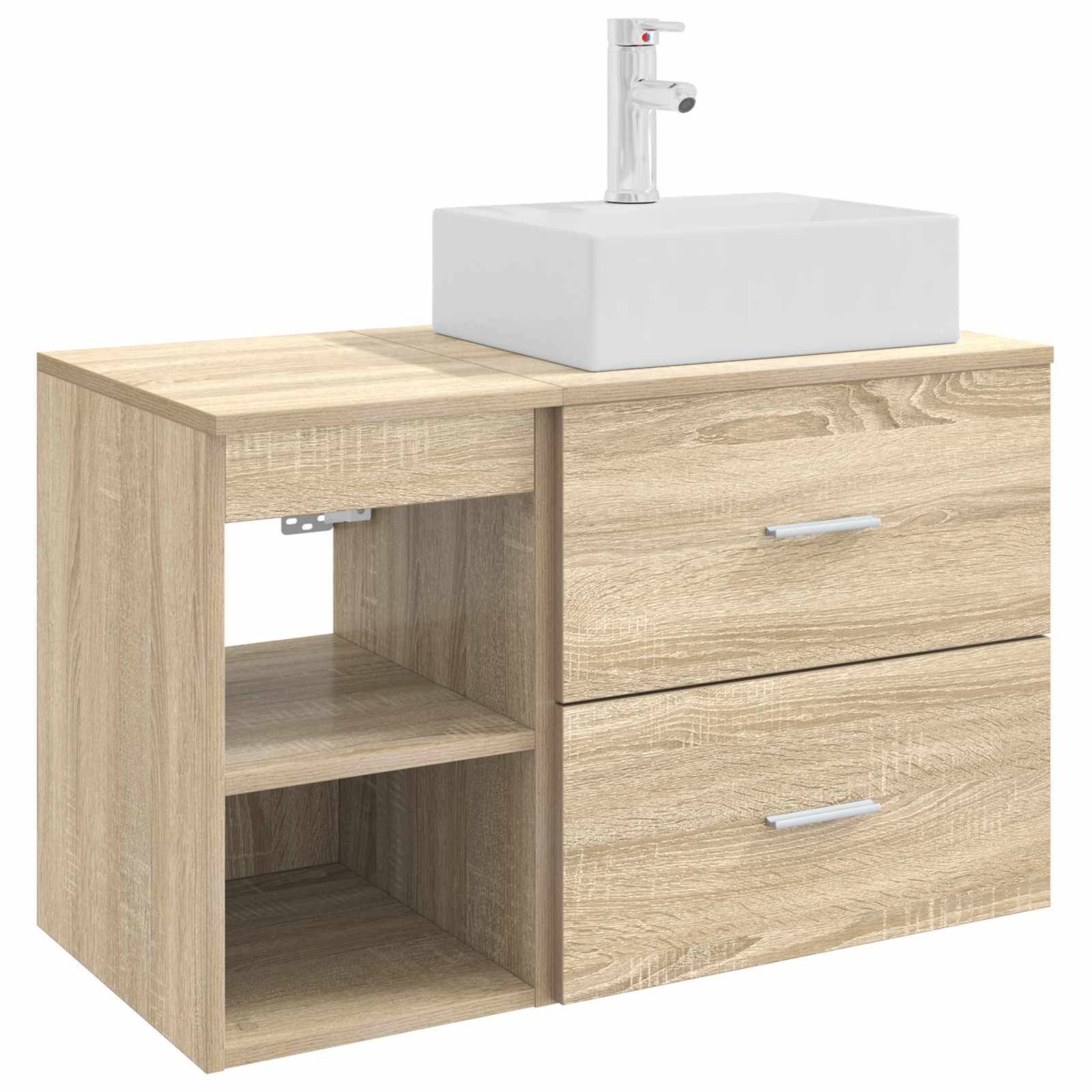 vidaXL Badezimmermöbel-Set 2 pcs Sonoma-Eiche Holzwerkstoff