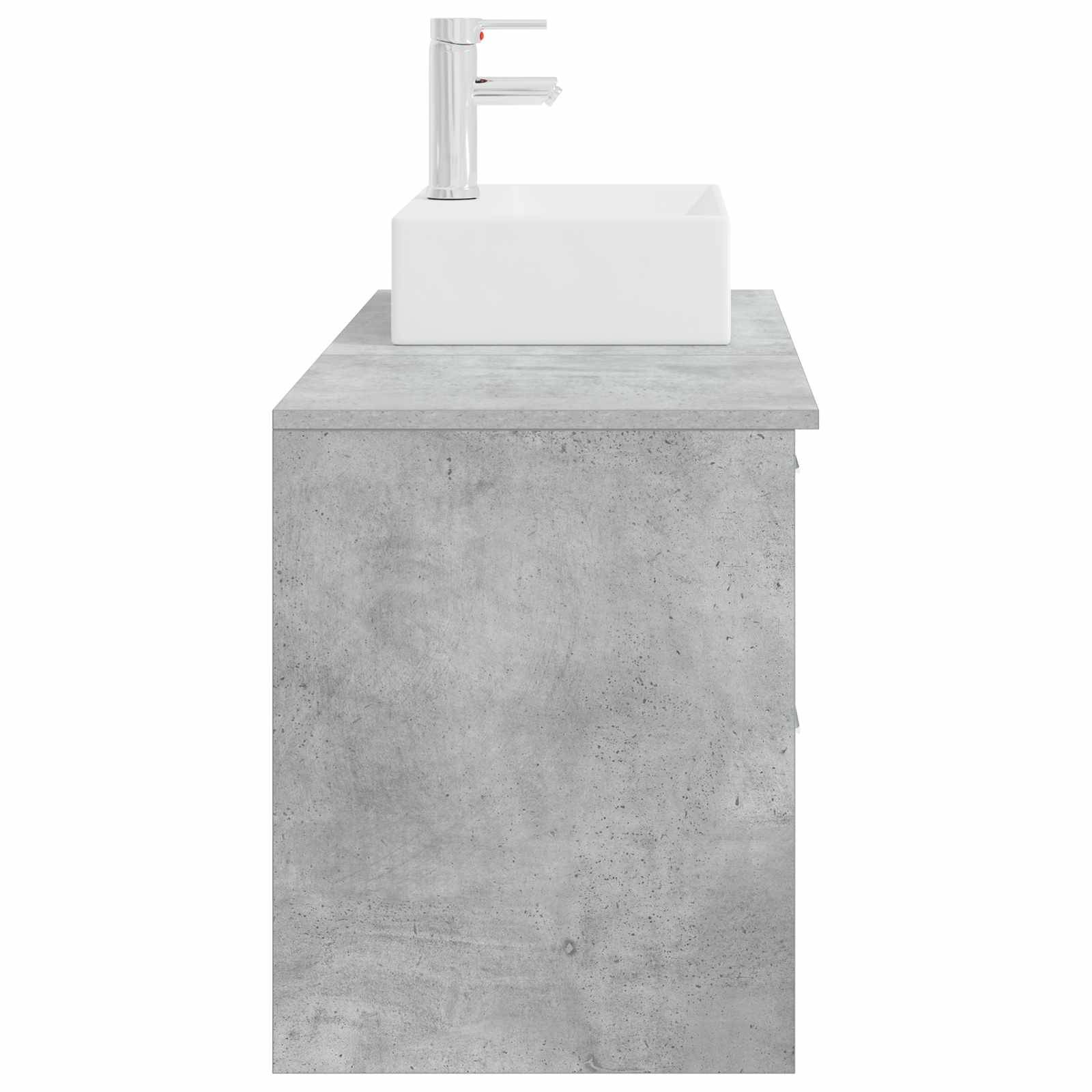 vidaXL Badezimmermöbel-Set 2 pcs Betongrau Holzwerkstoff