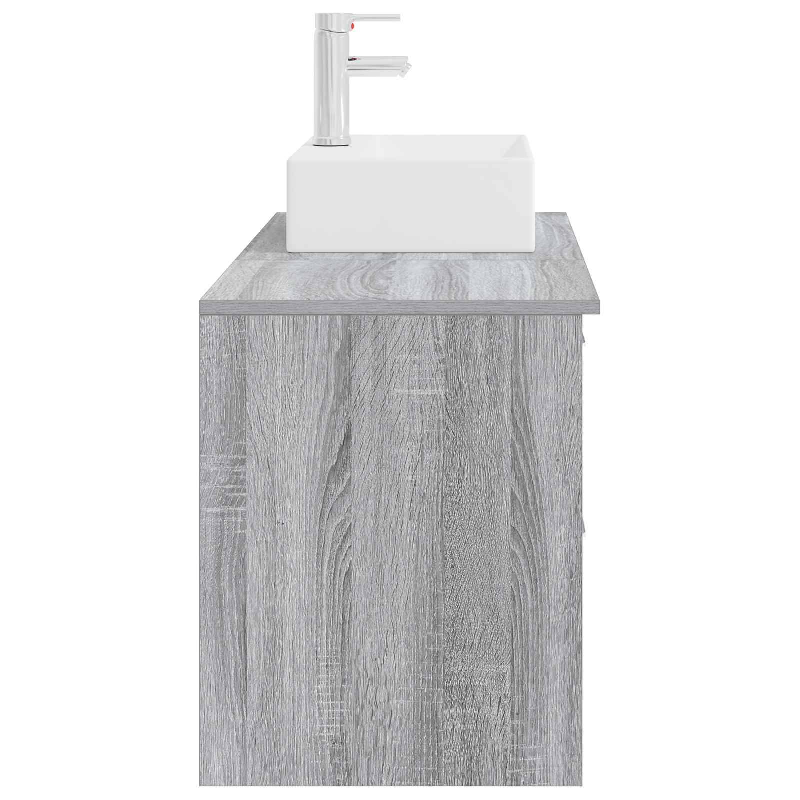 vidaXL Badezimmermöbel-Set 2 pcs Grau Sonoma Holzwerkstoff