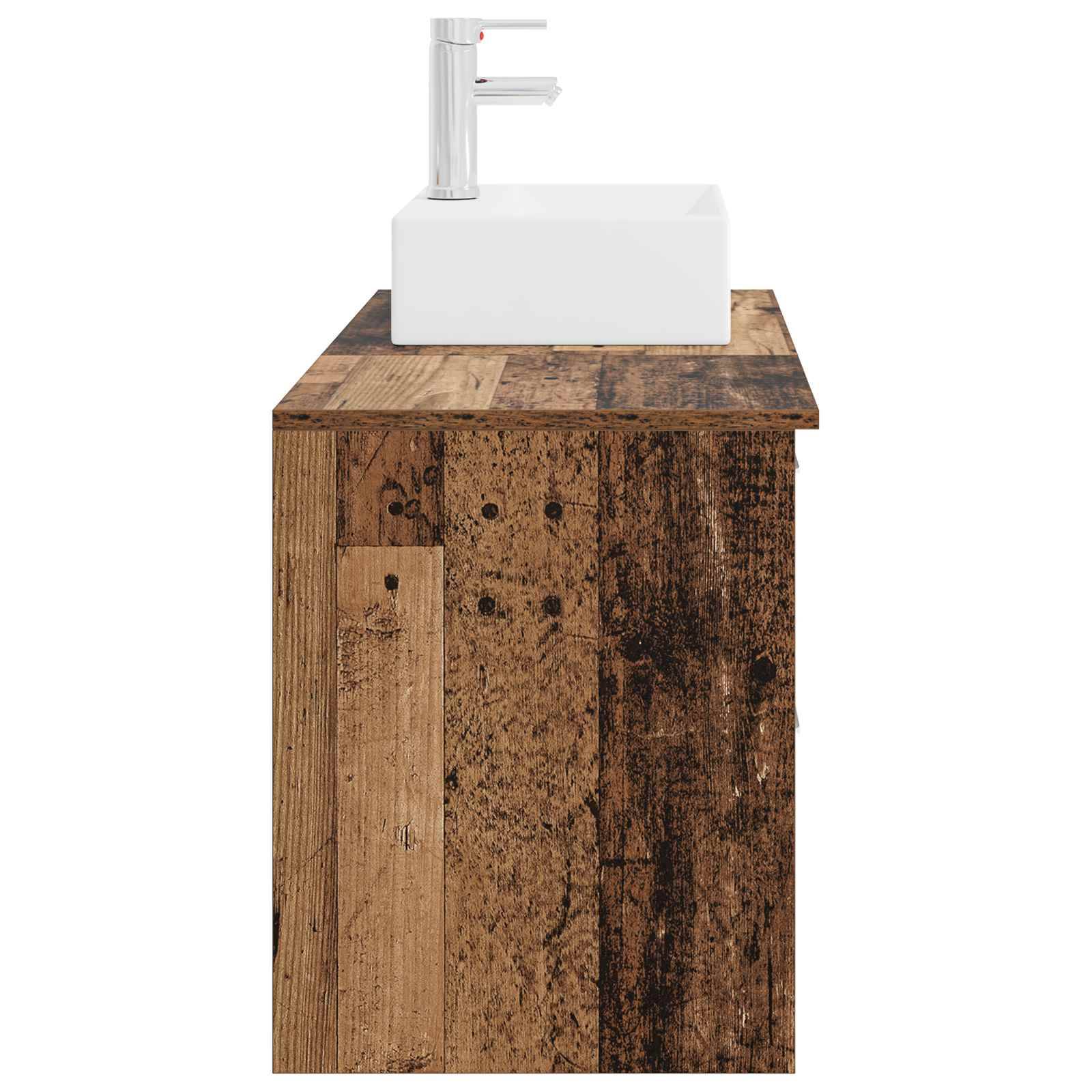 vidaXL Badezimmermöbel-Set 2 pcs Altholz Holzwerkstoff